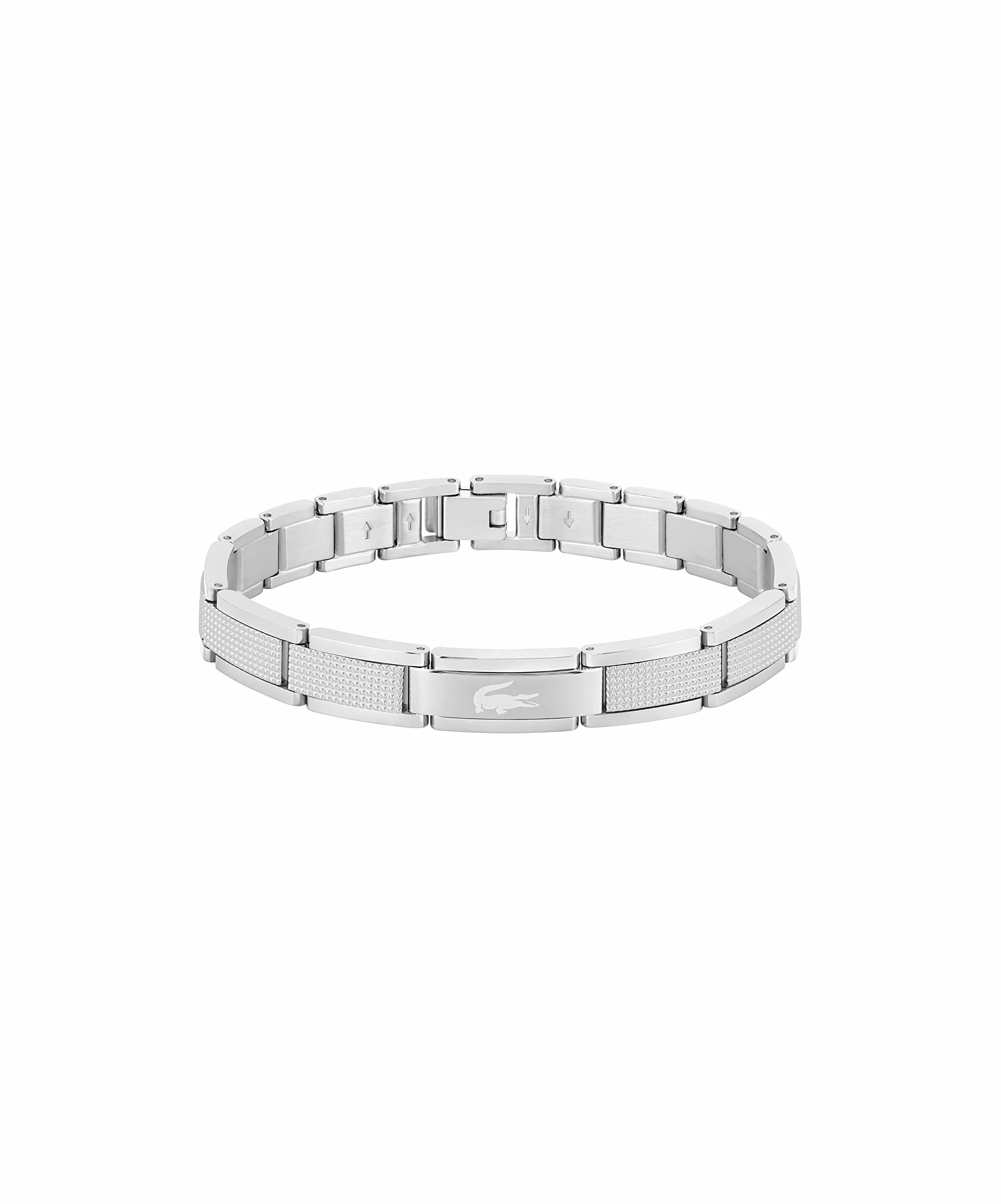 Lacoste Mężczyźni Stencil Bransoletka, Srebrny, 17 cm + 20mm