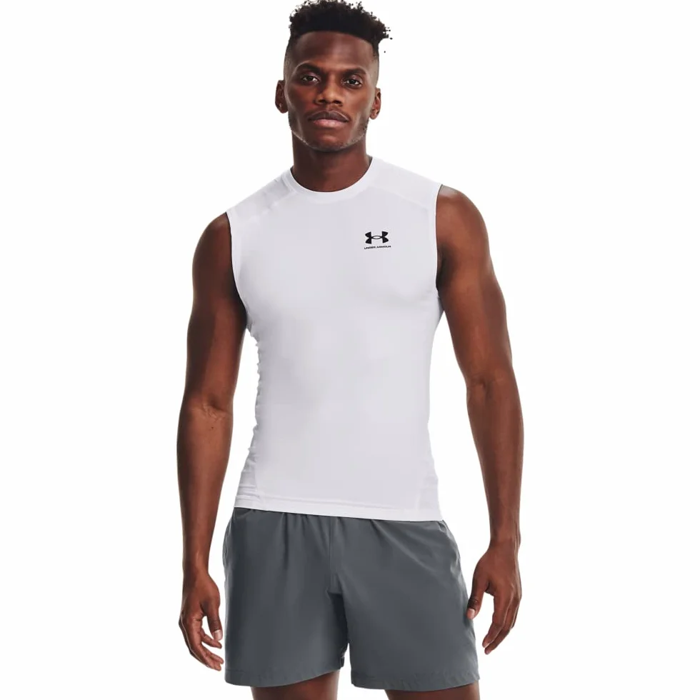 Under Armour Mężczyźni Heatgear Armour Comp Sl 1361522 Bezrękawnik, Biały/Czarny, L