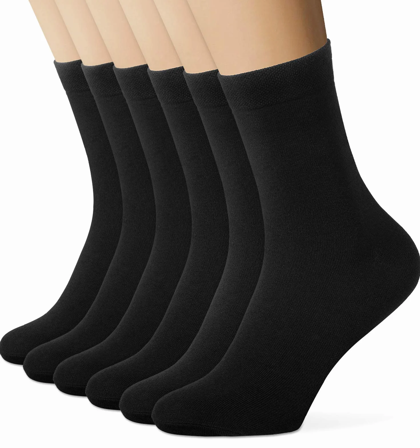 Skarpety Męskie Kobiety 43-46 39-42 35-38 Czarne Ciepłe Skarpety Sportowe Unisex Biznesowe Długie z Bawełną Trwałość dla Sportu Rozrywka 6 par