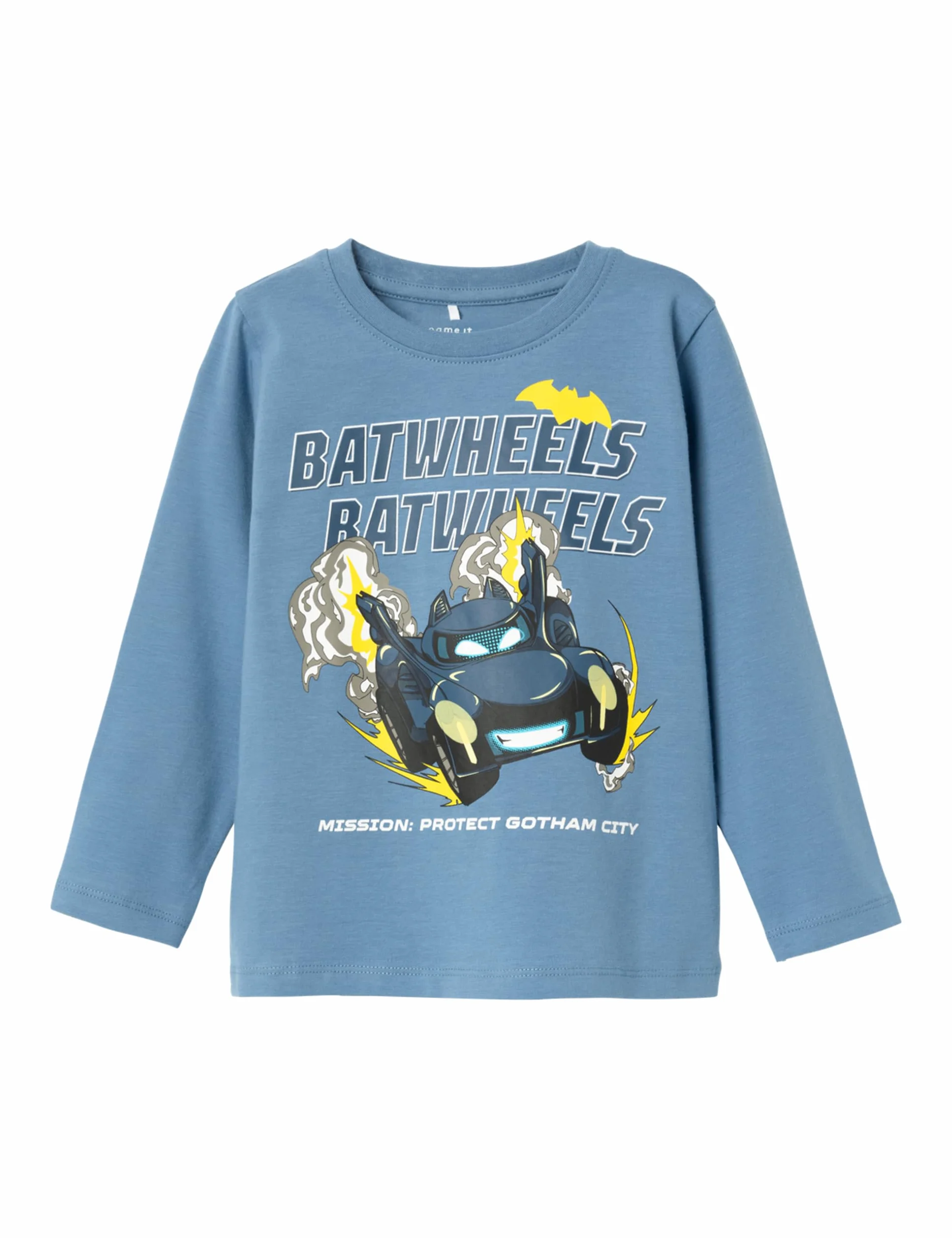 NAME IT Chłopięca koszulka z długim rękawem Nmmjatzy Batwheels Ls Top Noos Wab, coronet blue, 104