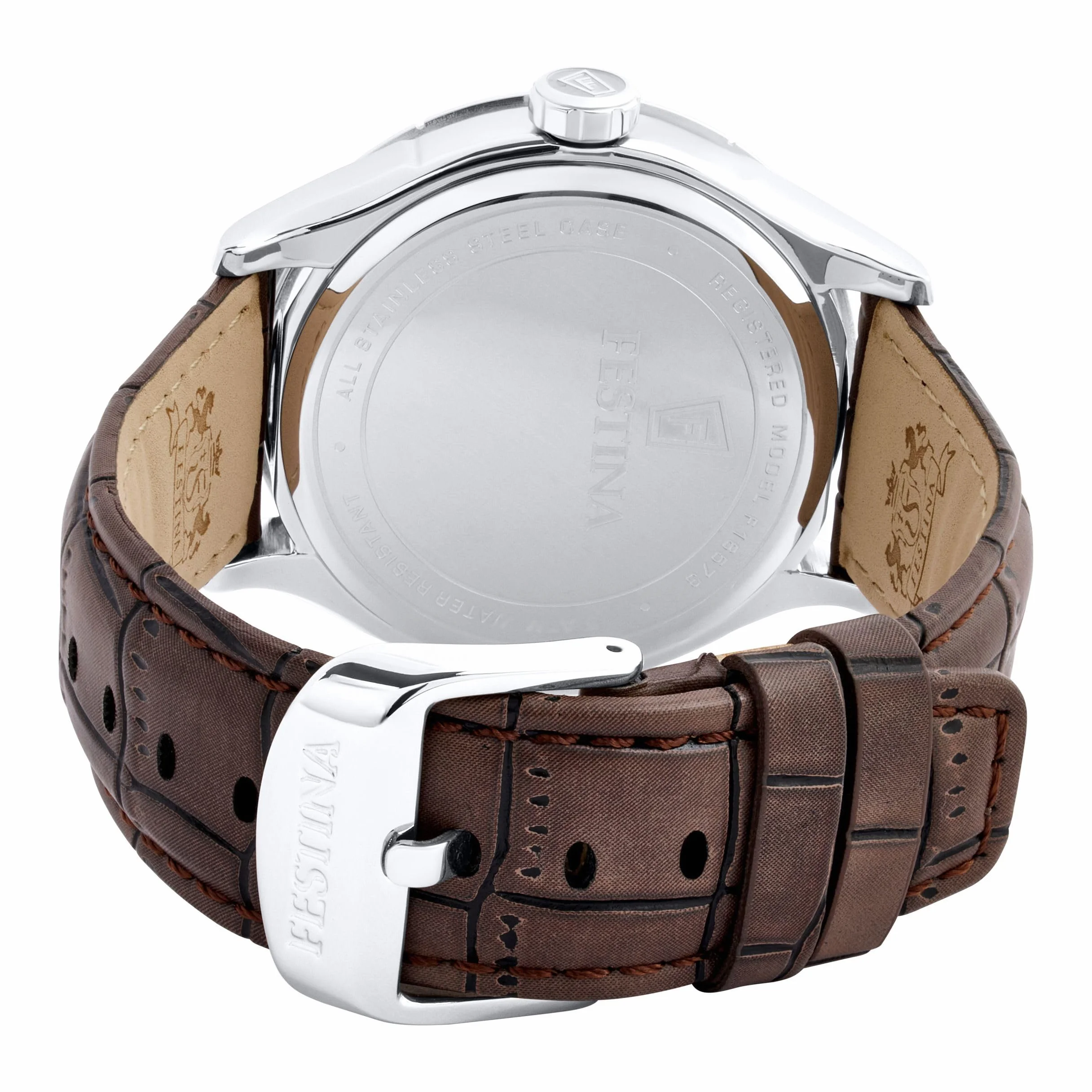 Festina Męska kremowa skórzana bransoletka do zegarka retro