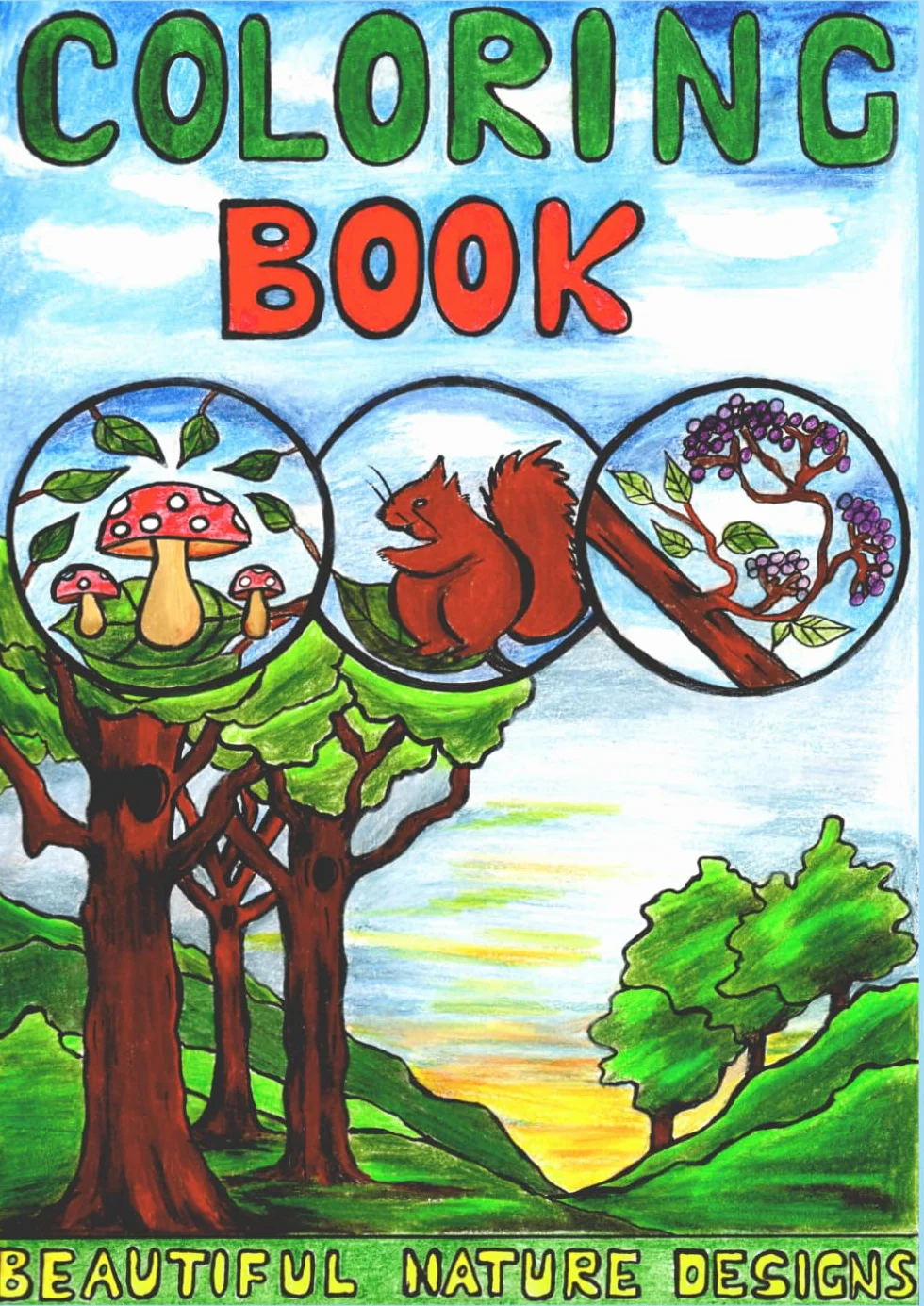 Nature Mandal Coloring book: Animals, Insects & Forest Designs - 50 Relaxing Pages for Stress Relief