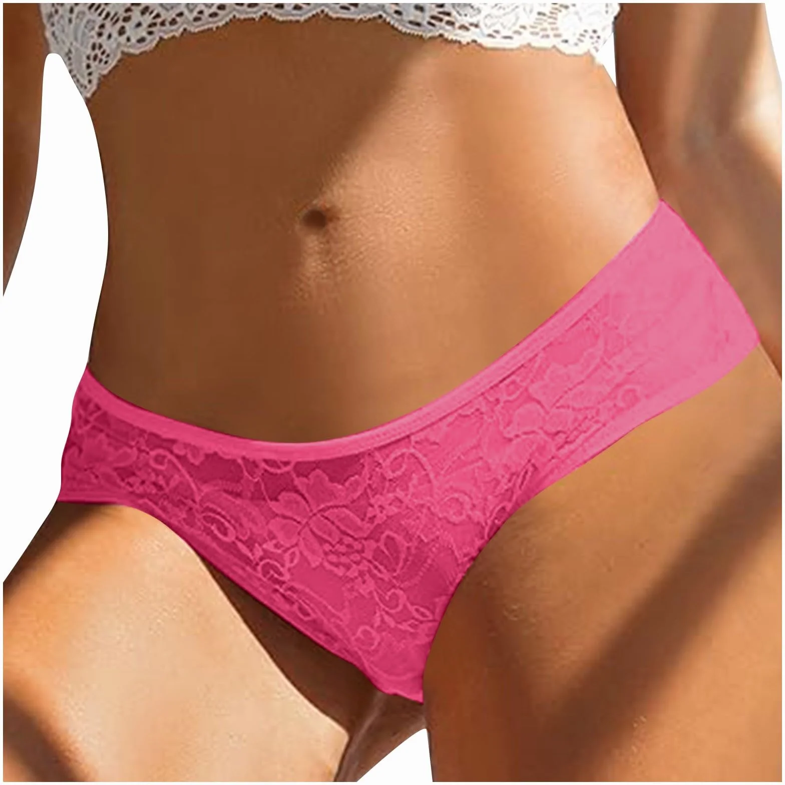 Sexy ouvert koronkowa bielizna plus size, hipsterskie stringi, majtki dla kobiet, bielizna z paskiem, seksowna bielizna 2024, różowy (hot rosa), L