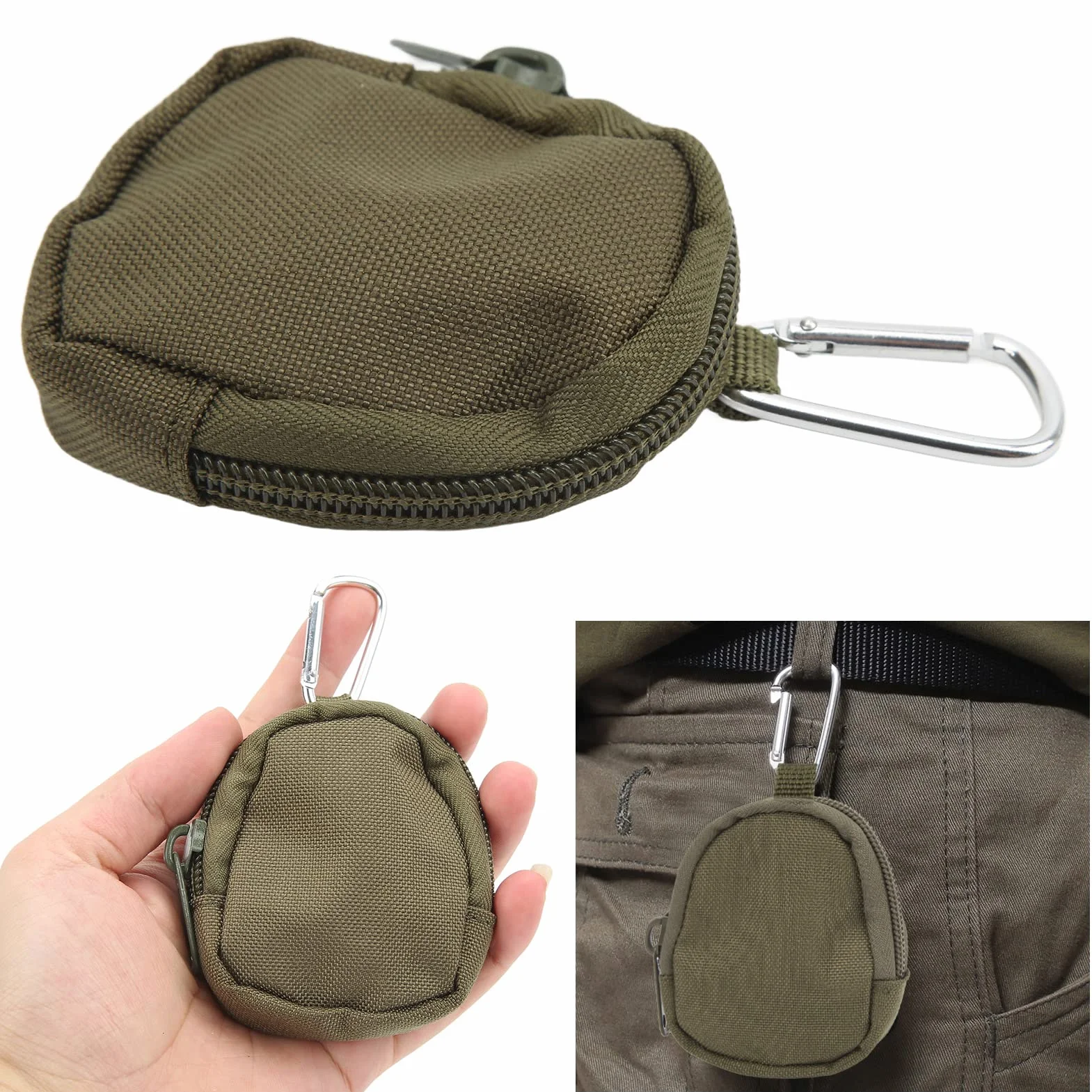 Mini Torba na Klucze, Okrągła Przenośna Torba na Klucze z trójkątną klamrą na Kemping