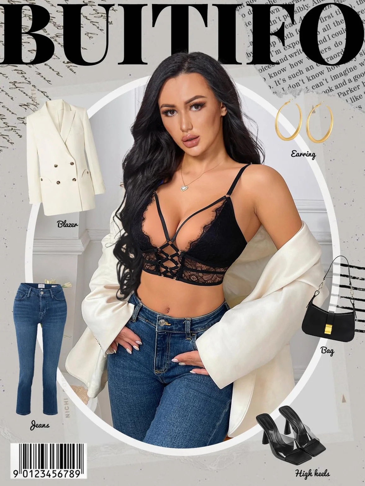 Buitifo Damski biustonosz Cami Criss Cross Rzęsy Crop Top Biustonosz Seksowna Kamizelka Bralette Busiter Bielizna