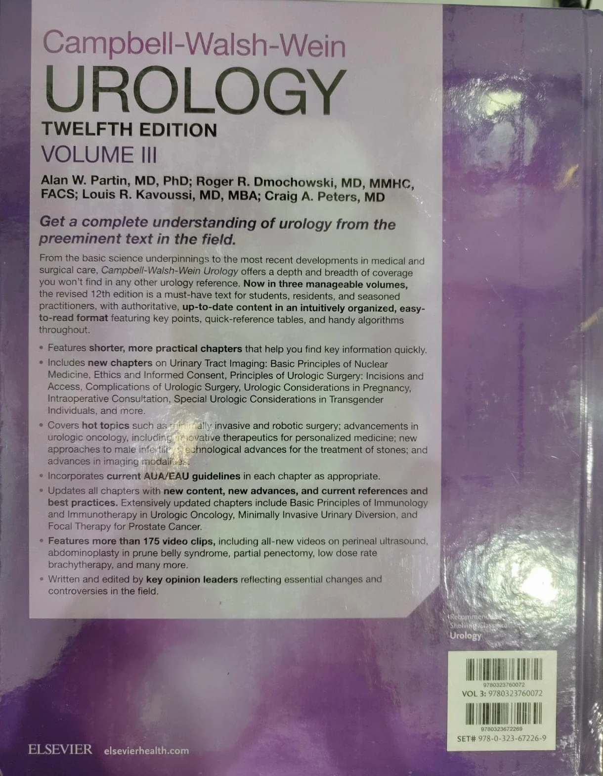 Campbell Walsh Wein Urology, International Edition: 3-Volume Set