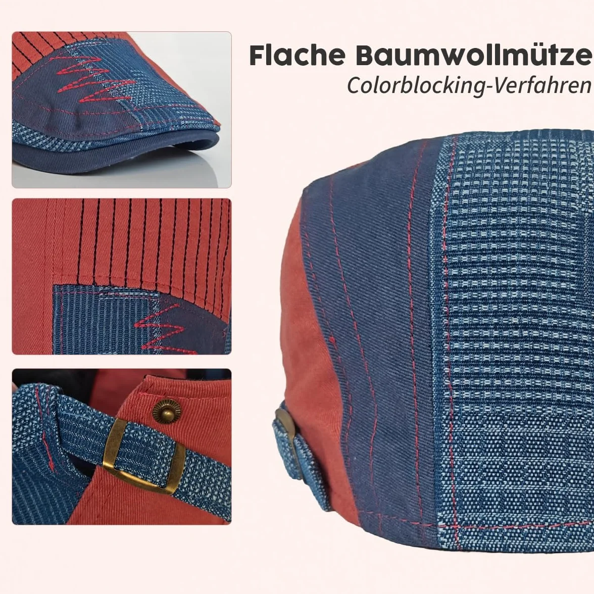 Męska czapka z daszkiem z daszkiem, patchworkowa czapka beret, czapka z daszkiem Gatsby Newsboy Cap czapka golfa