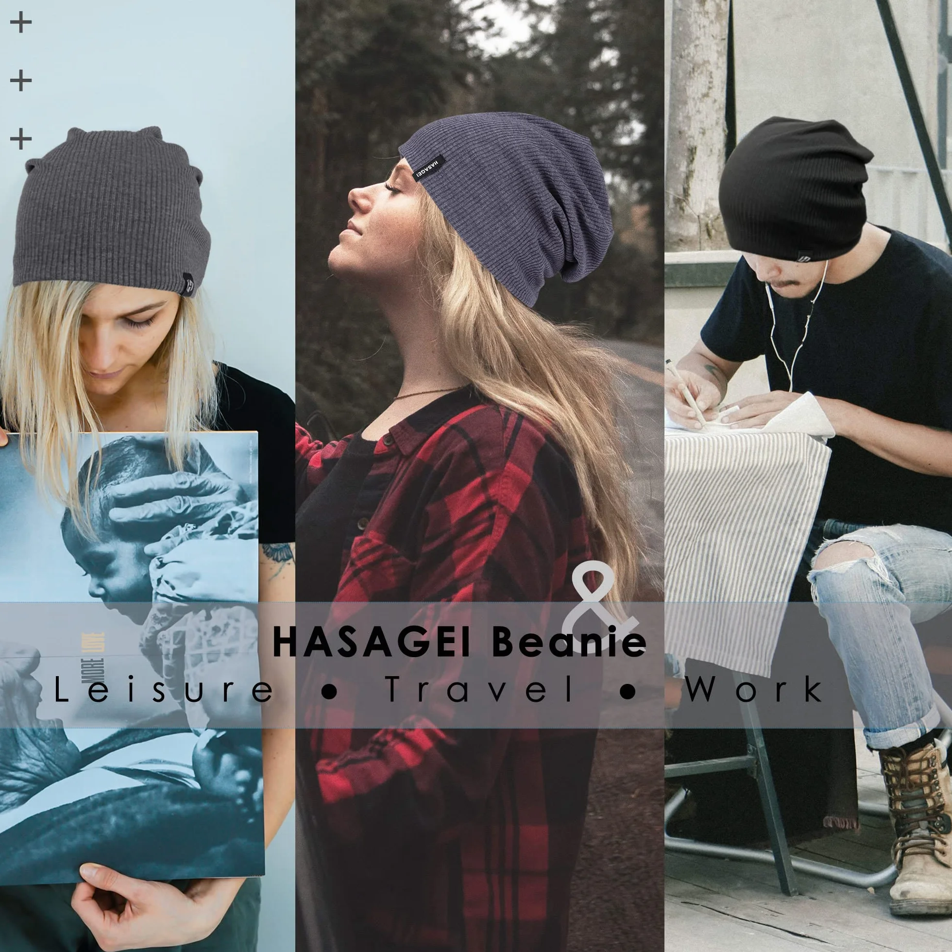 HASAGEI Czapka męska damska, czapka beanie, przejściowa, miękka, cienka czapka, lekka, modna czapka z dżerseju, czapka beanie, uniseks, czapka z chemii, idealna na wszystkie pory roku