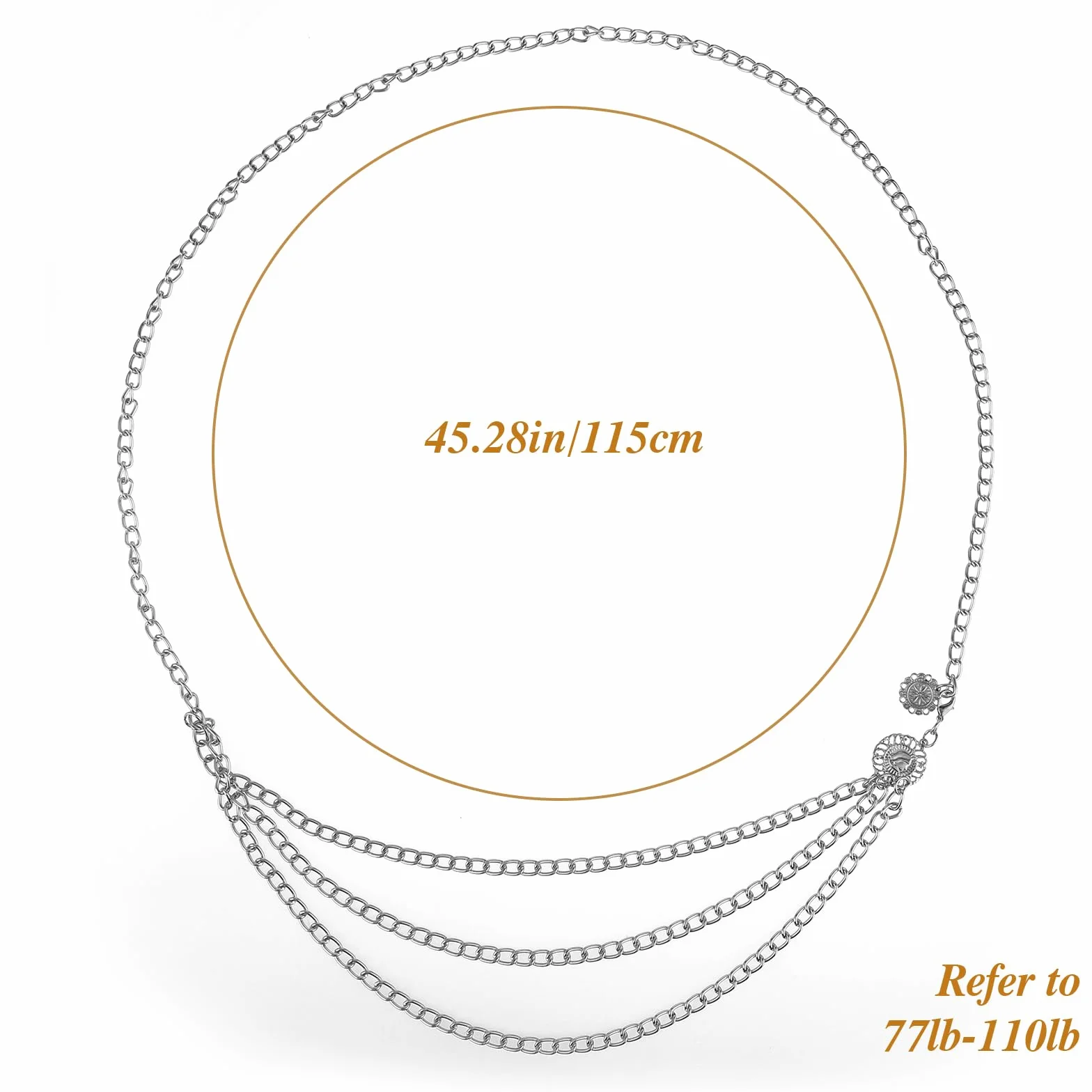 WLLHYF Metalowa talia złoty łańcuszek paski brzuch biżuteria body biustonosz seksowny łańcuszek moda wielowarstwowe akcesoria do sukienki regulowane paski dekoracja ciała dla kobiet spódnica spodnie
