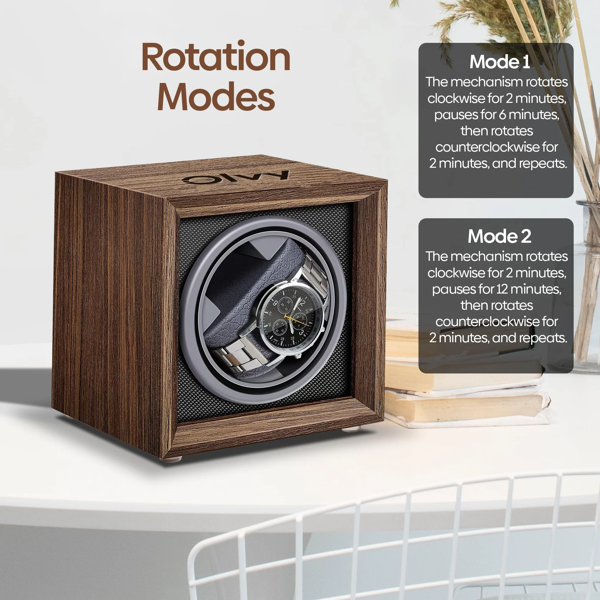 Olvy Rotomat do zegarków automatycznych, Wyjątkowo cichy silnik, Watch Winder, Automatyczne pudełko rotomatyczne na zegarki