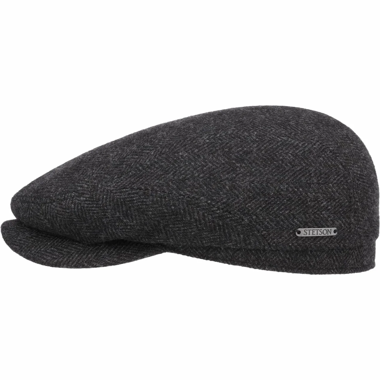 Stetson Belfast płaska czapka z daszkiem, męska czapka z daszkiem z wełną, czapka męska Herringbone z podszewką (bawełna), czapka wełniana na jesień/zimę, płaska czapka