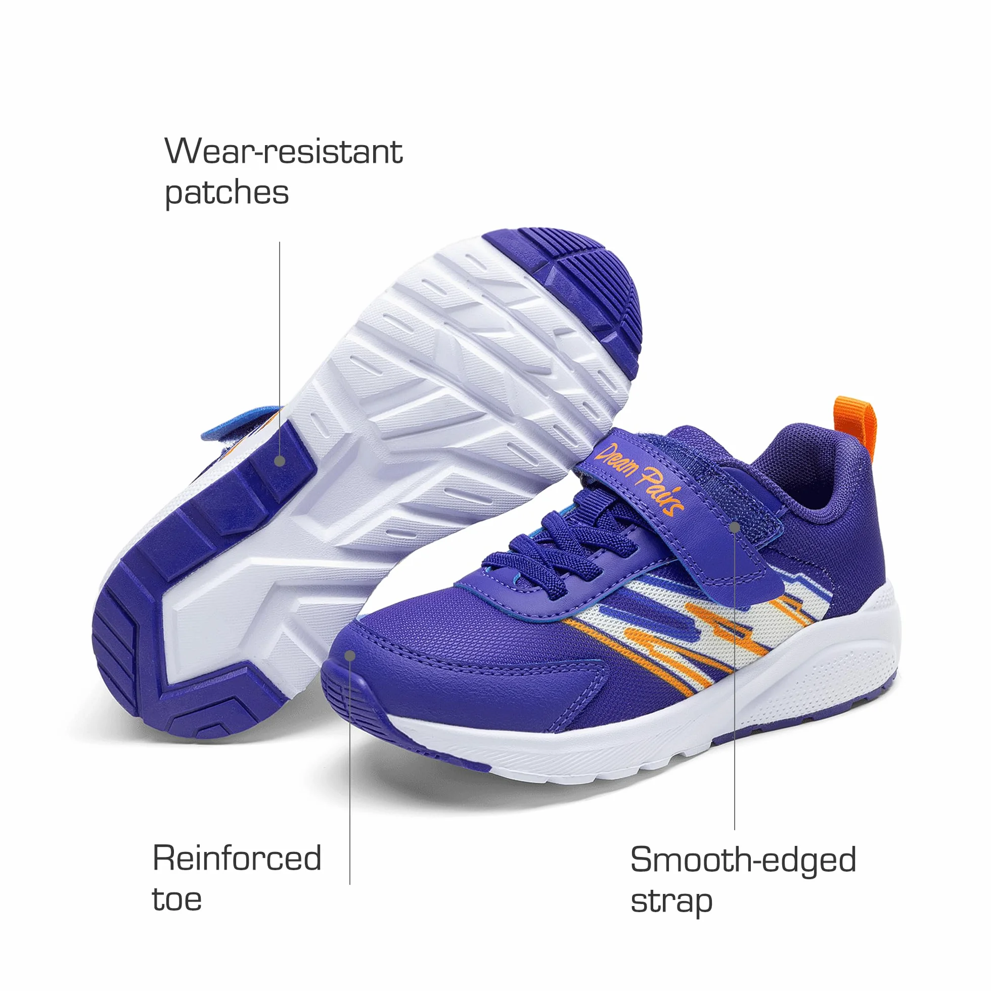 DREAM PAIRS Unisex Buty sportowe dla chłopców i dziewcząt z rzepem, tenisówki dla dzieci, obuwie sportowe, oddychające buty do biegania