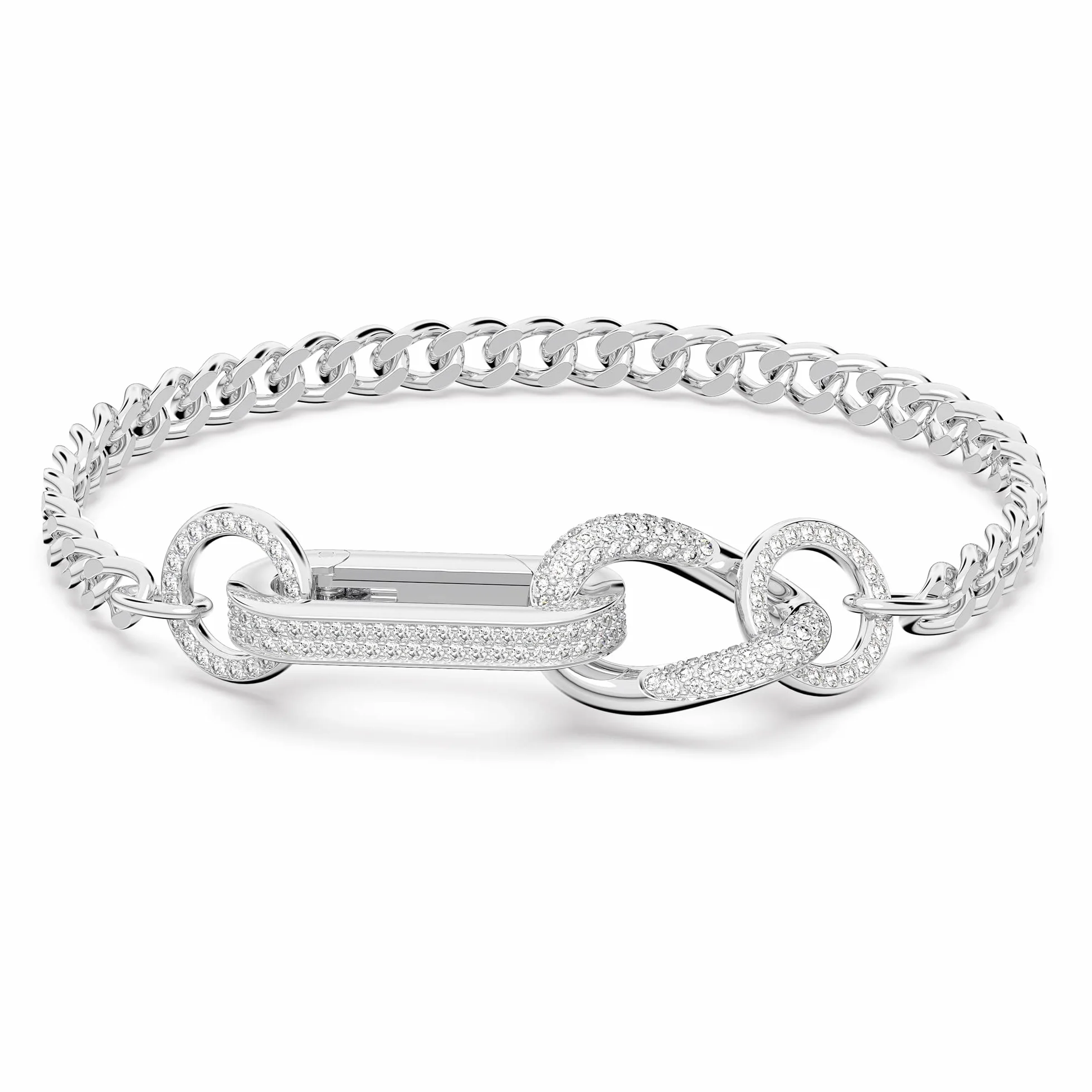 Swarovski Dextera Kolekcja bransoletka, pavé, mieszane ogniwa, biały, pokryty rodem