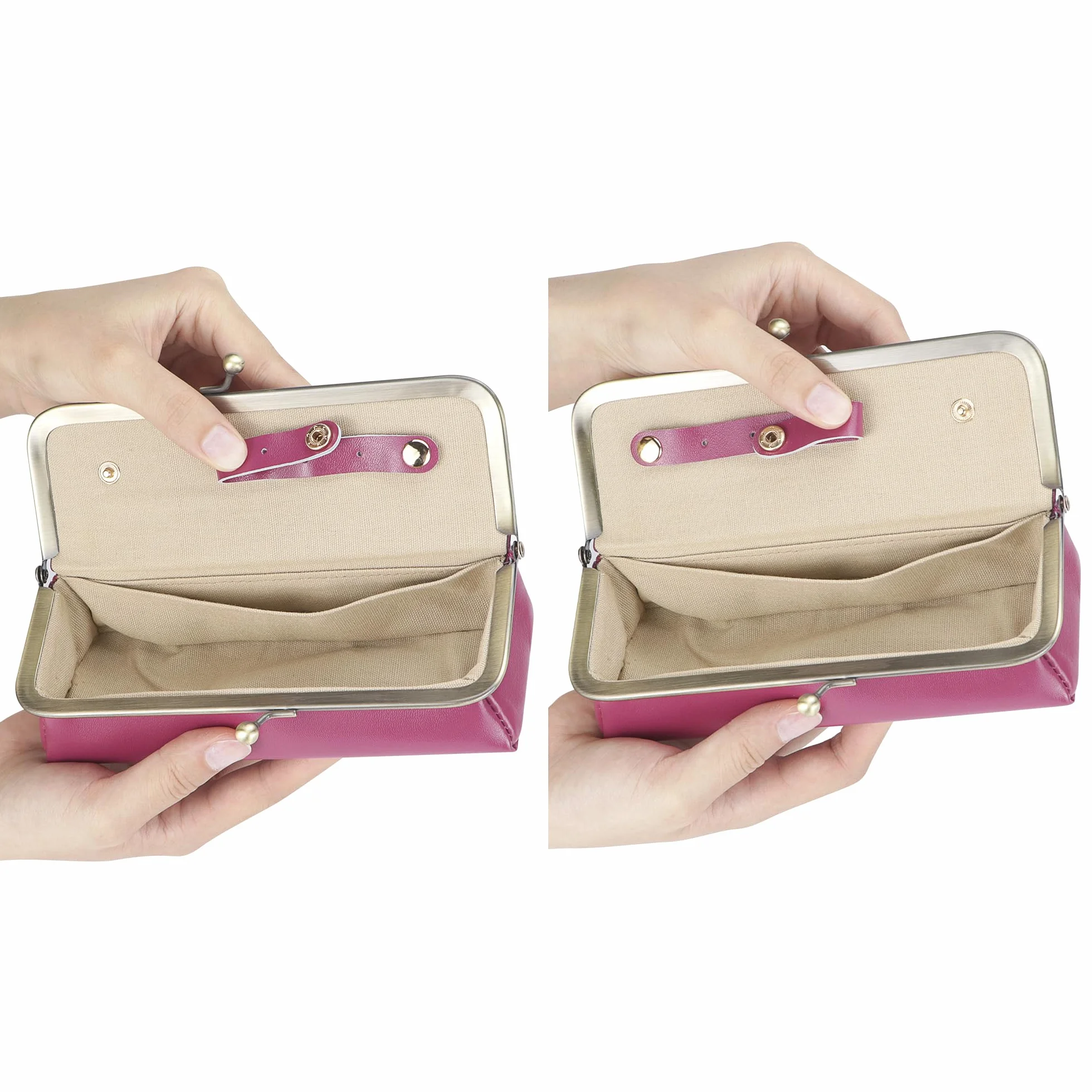 Royal Bagger Pudełko z prawdziwej skóry dla kobiet, etui na okulary retro - blokowanie RFID, organizer i torebka na monety Kiss Lock 3135 (Zielony)