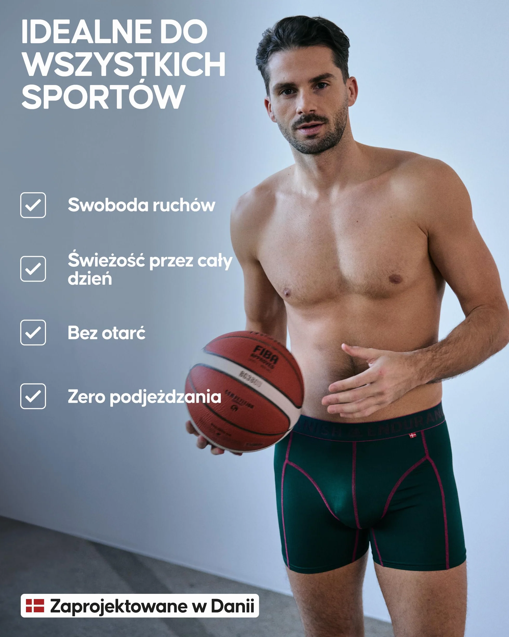 DANISH ENDURANCE Sportowe Bokserki Męskie, Termoaktywna Bielizna Premium, Profesjonalne, 6-PACK