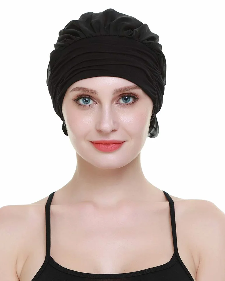 FocusCare chemo turban nakrycie głowy dla kobiet po chemioterapii chorych na raka, czarny (pure black), jeden rozmiar