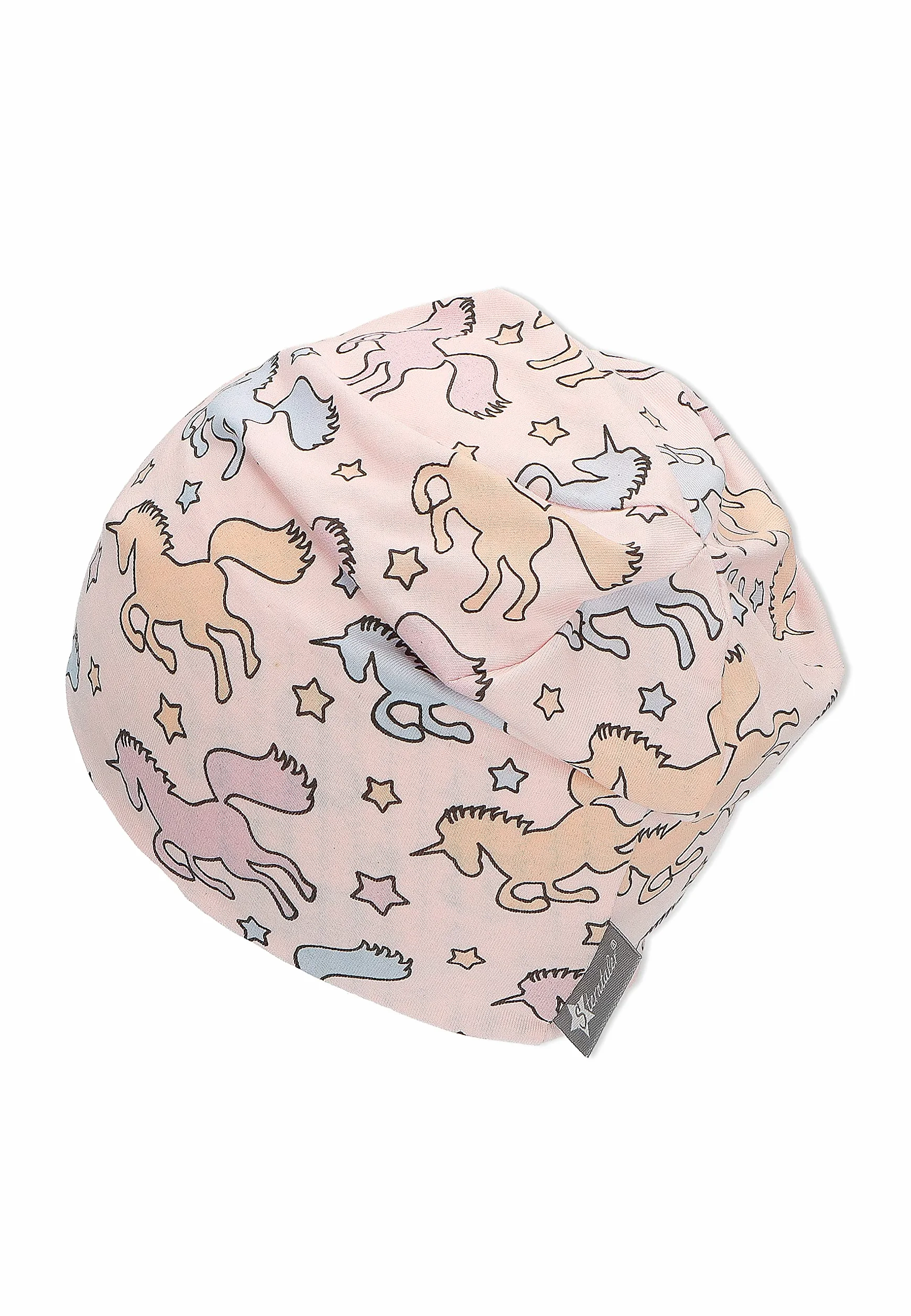 Sterntaler Dziewczęca czapka beanie z jednorożcem, Rosa, 49 cm