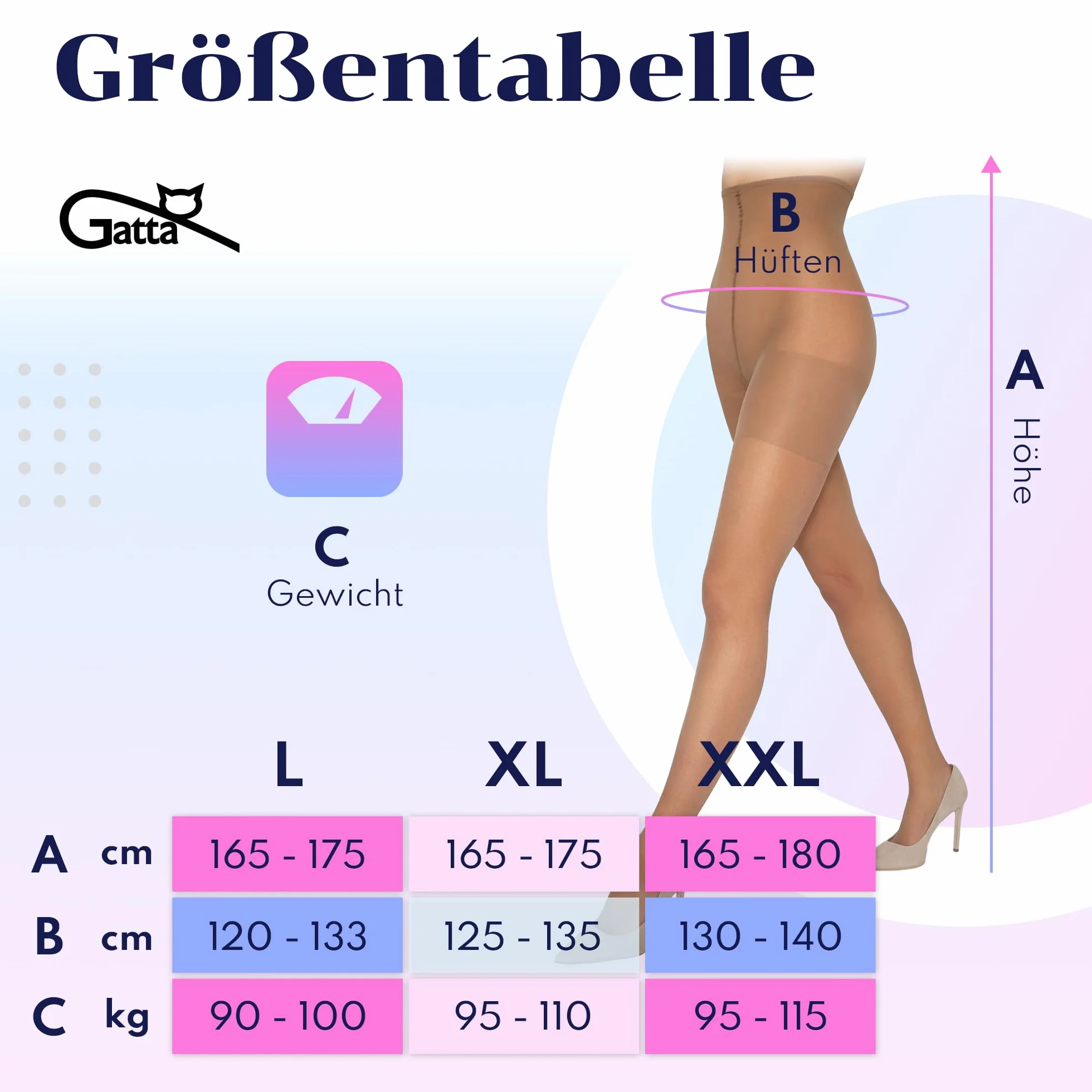 Rajstopy Gatta Body Plus Size 15DEN klasyczne rajstopy dla kobiet o obfitych kształtach, eleganckie, elastyczne, wytrzymałe, rozciągliwe, wzmocnione, trwałe, komfortowe