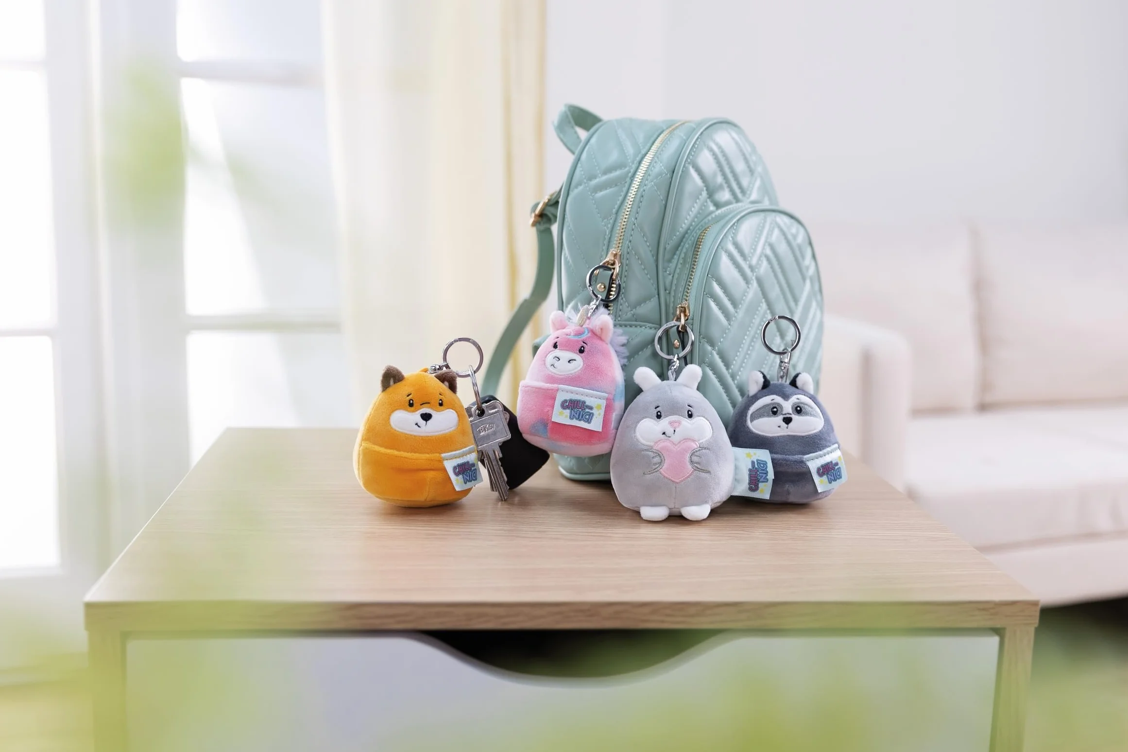 NICI Brelok Chill-NICI królik z sercem 8 cm szary – maskotka z brelokiem do kluczy lub torby | 61754