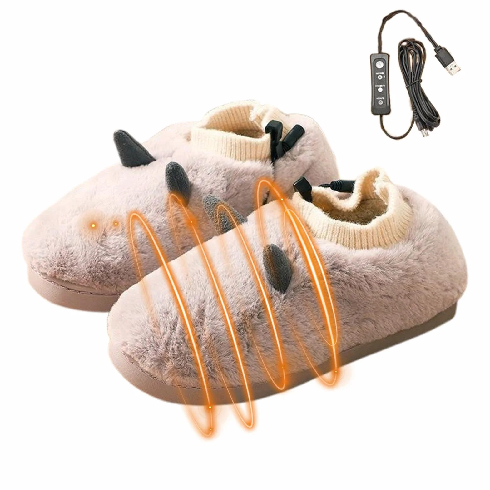 Ogrzewane kapcie dla kobiet, ogrzewane kapcie z możliwością ponownego ładowania, ogrzewane buty na USB, ogrzewane kapcie z USB, puszyste pluszowe kapcie do domu, na podróż