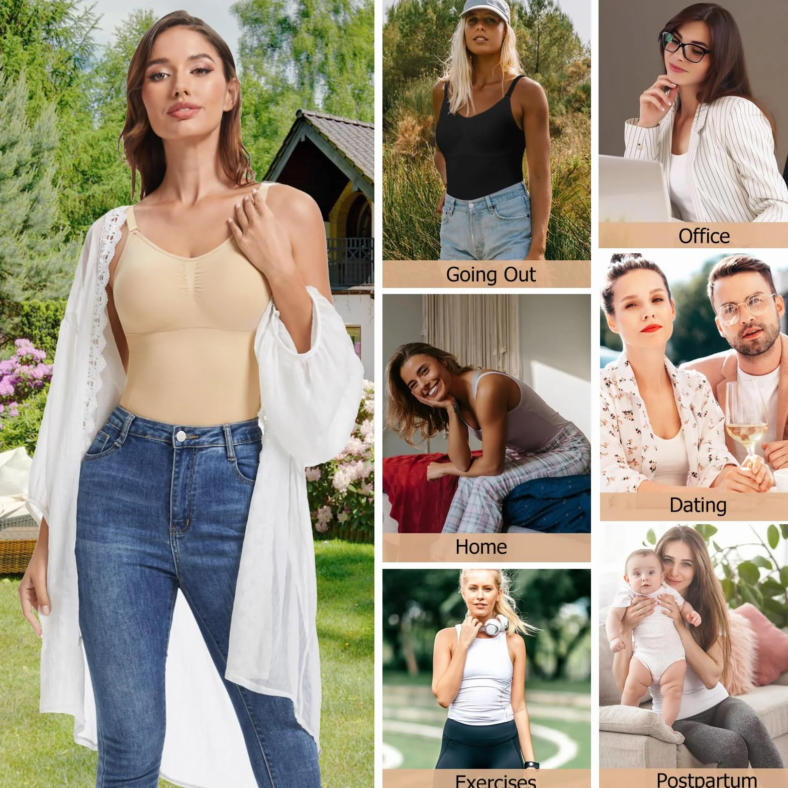 Joyshaper Damski top rzeźbiący brzuch płaski tank top z biustonoszem wyszczuplający body modelujący bezszwowy pas