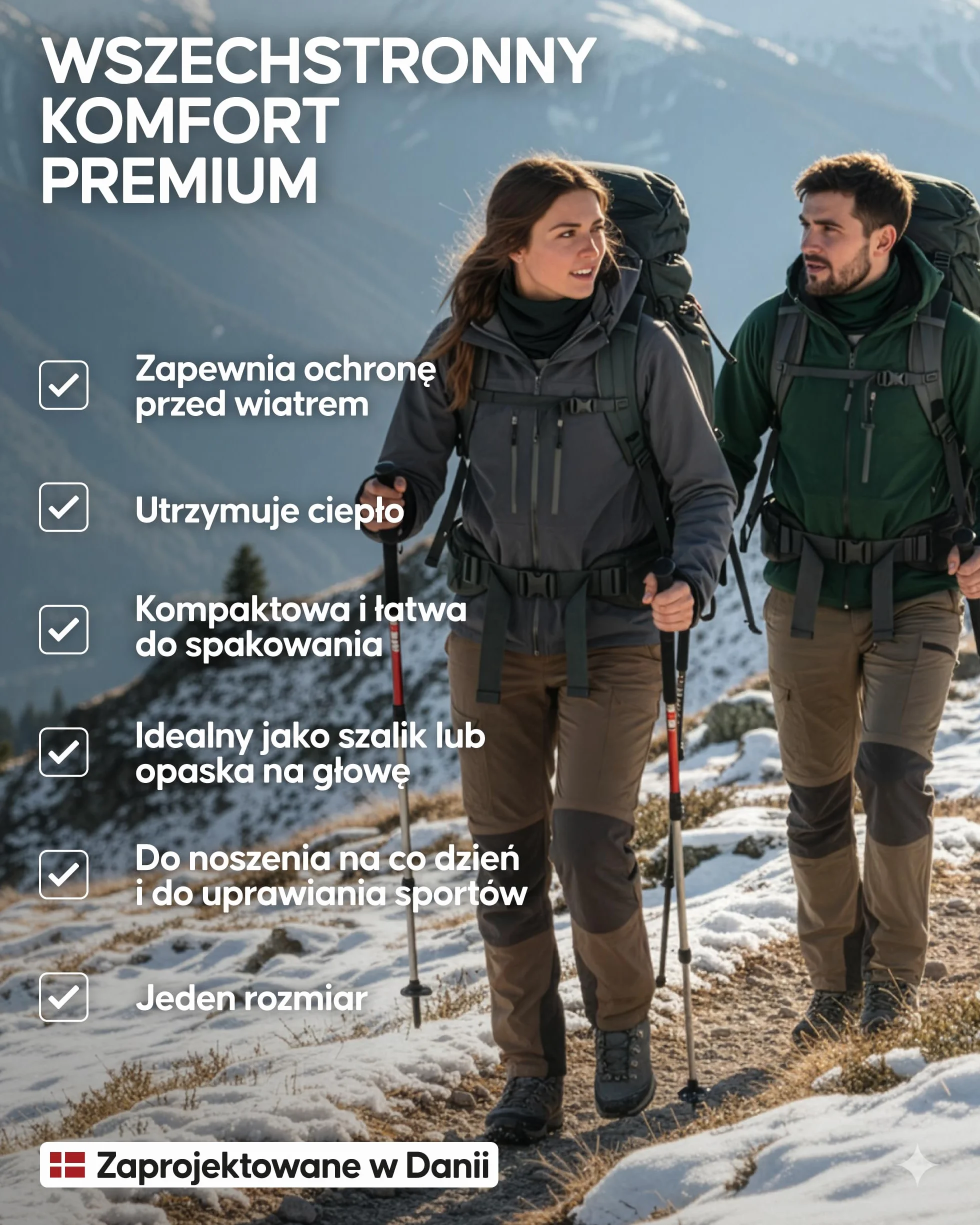 DANISH ENDURANCE Wielofunkcyjna Kominiarka, Ocieplacz na Szyję dla Mężczyzn i Kobiet, Wełna Merino, Kominiarka, Maska na Twarz, Unisex