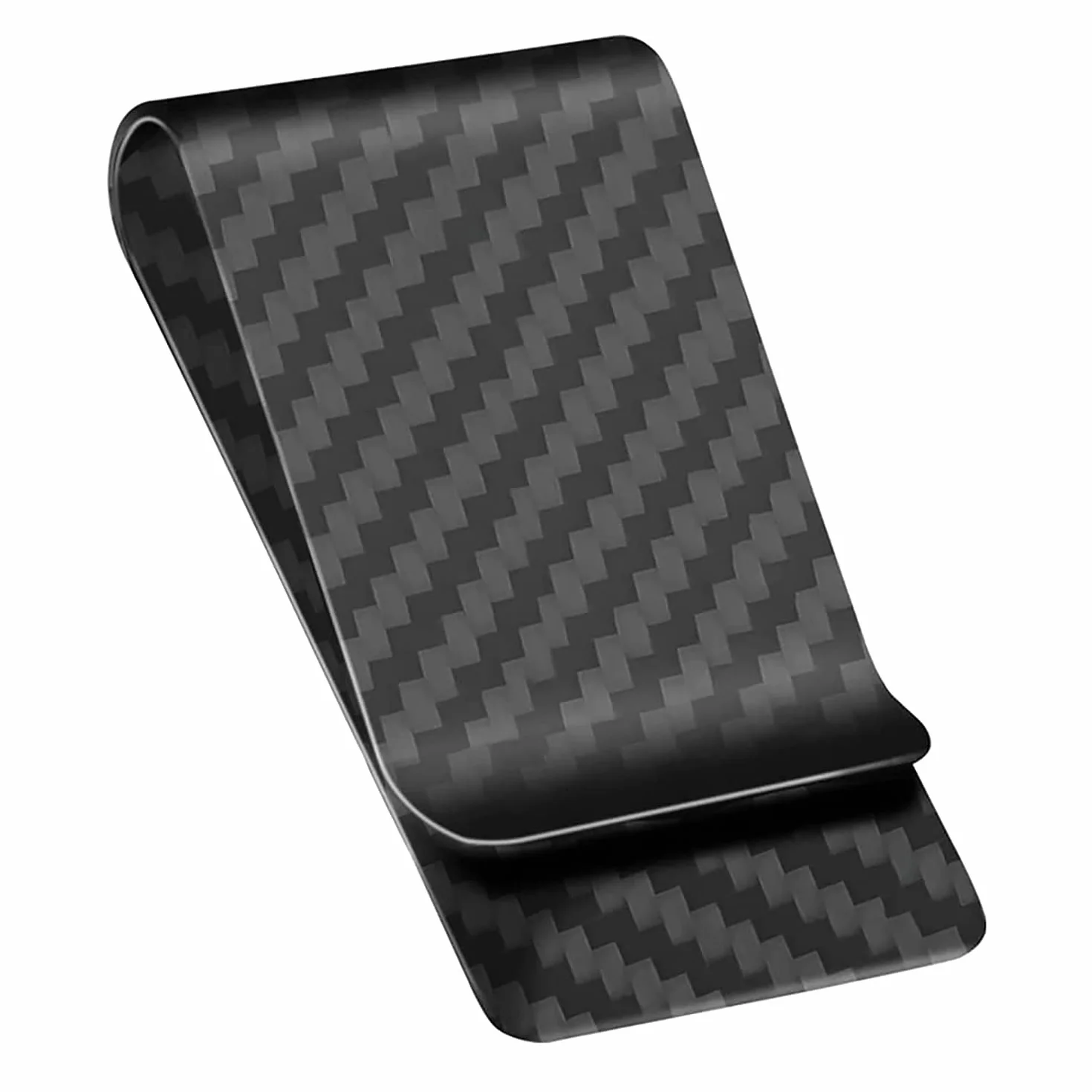 Carbon Fiber portfel z klamrą do pieniędzy, uchwyt na karty kredytowe CLL CARBONLIFE klipsy dla mężczyzn, srebro, m