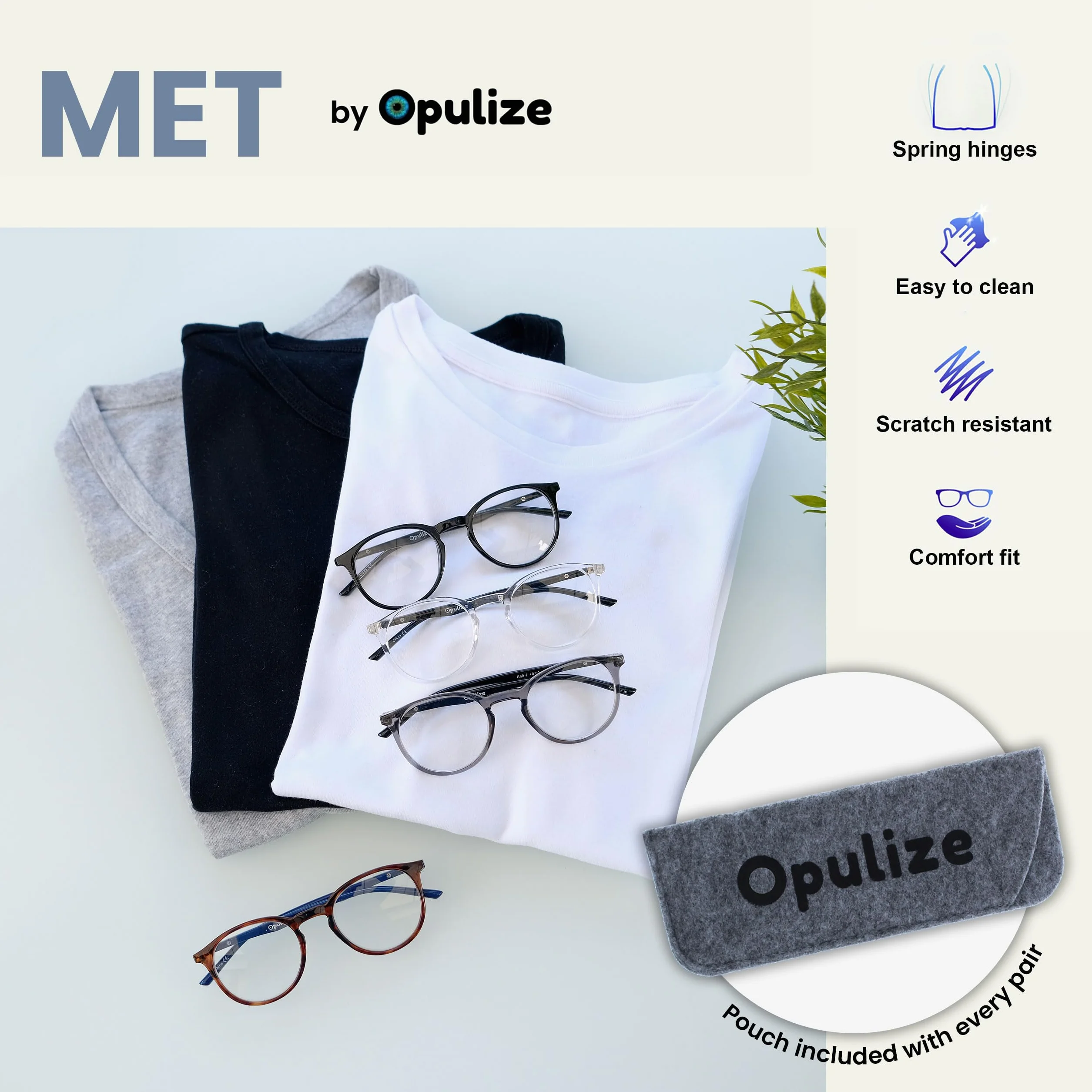 OPULIZE Met okulary do czytania z blokadą światła niebieski okrągły uchwyt fioletowy Carey Czerwony odporny na zarysowania Zawiasy sprężynowe Komputer Gaming Antyrefleksyjny Mężczyzna Kobieta R60-5