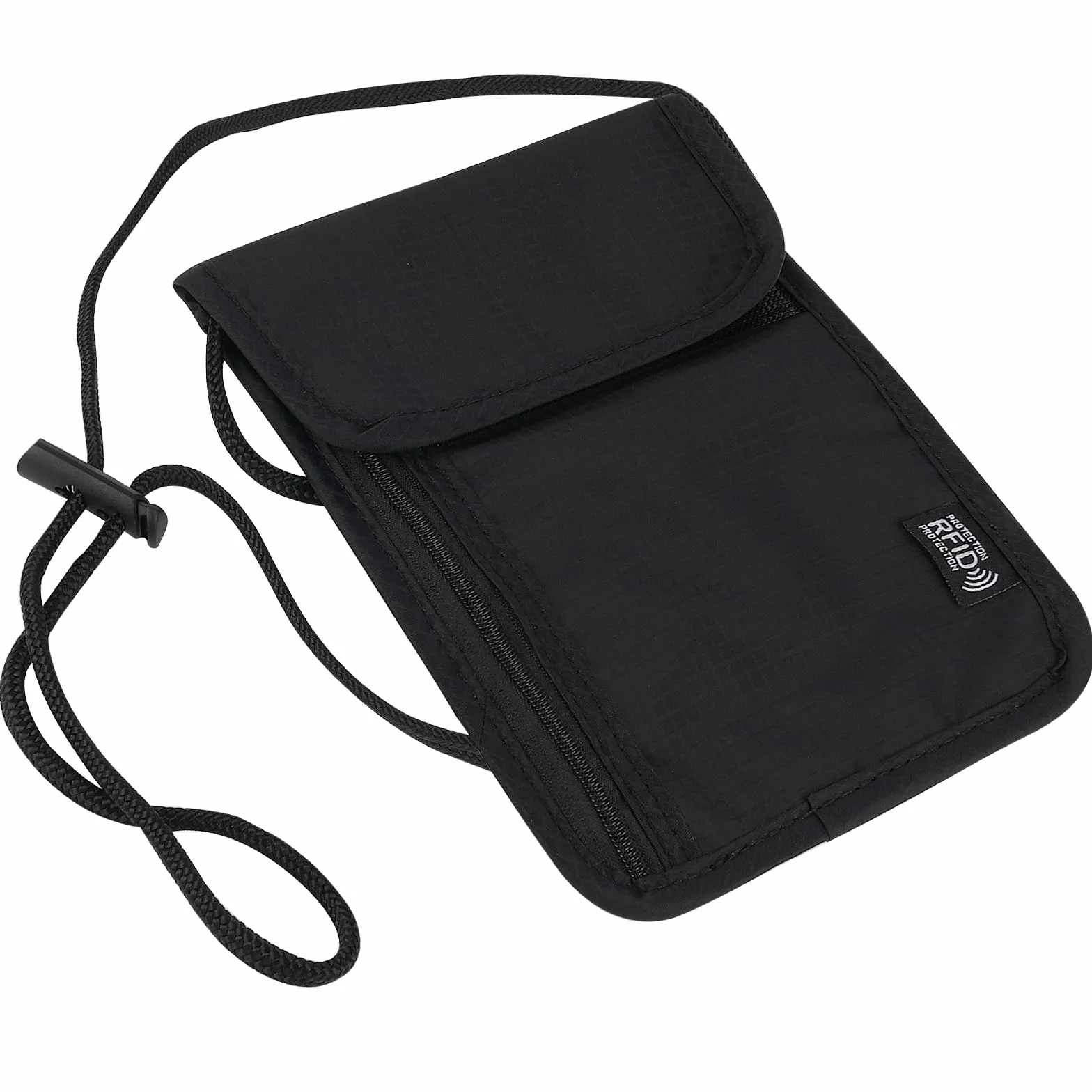 flintronic Podróżny portfel na szyję, etui na szyję z blokadą RFID, etui na paszport z regulowanym paskiem, portfel podróżny dla mężczyzn i kobiet, bezpieczny telefon na karty gotówkowe