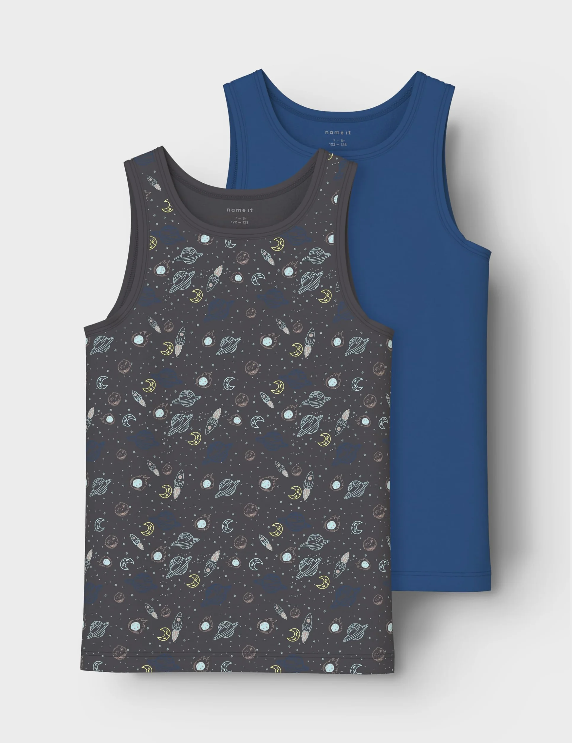 Name it kids Chłopięcy Nkmtank Top 2P Iron Space Noos (2 sztuki), Forged Iron, numeric_146