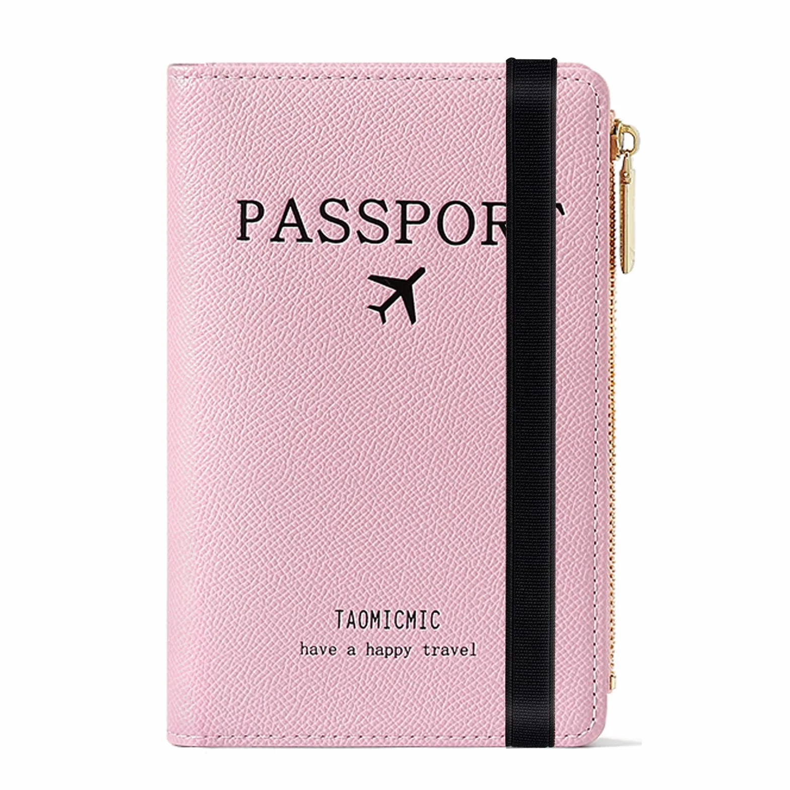 Etui na paszport, skórzany organizer podróżny z blokadą RFID, etui na paszport, wizytówki, karty kredytowe, karty pokładowe, Różowy (różowy A), 17 x 11 x 2.5 cm, portfel rfid