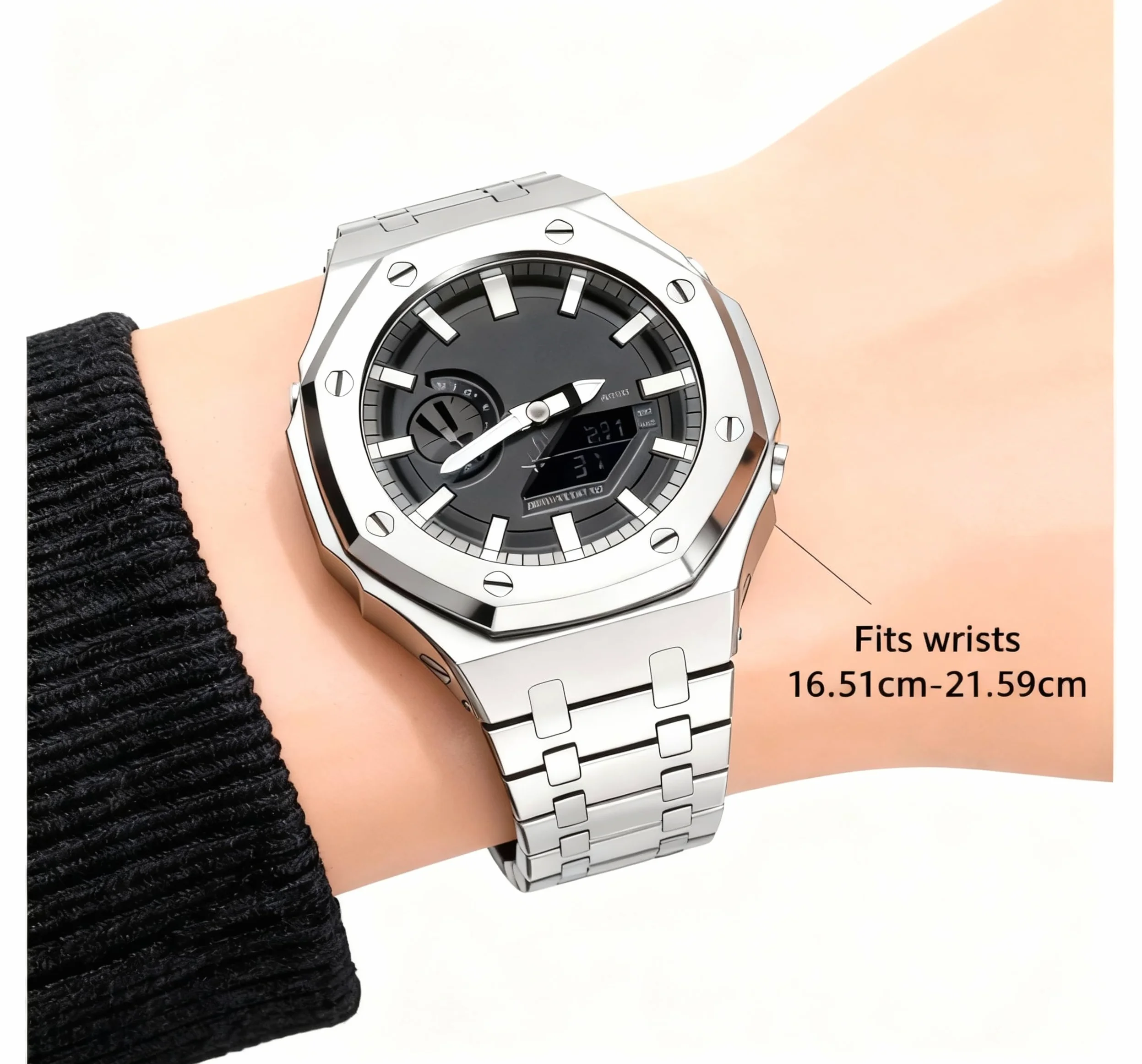 Zamienna bransoletka do zegarka 316L ze stali nierdzewnej kompatybilna z Casio G-Shock GA-2100 / GA-2110