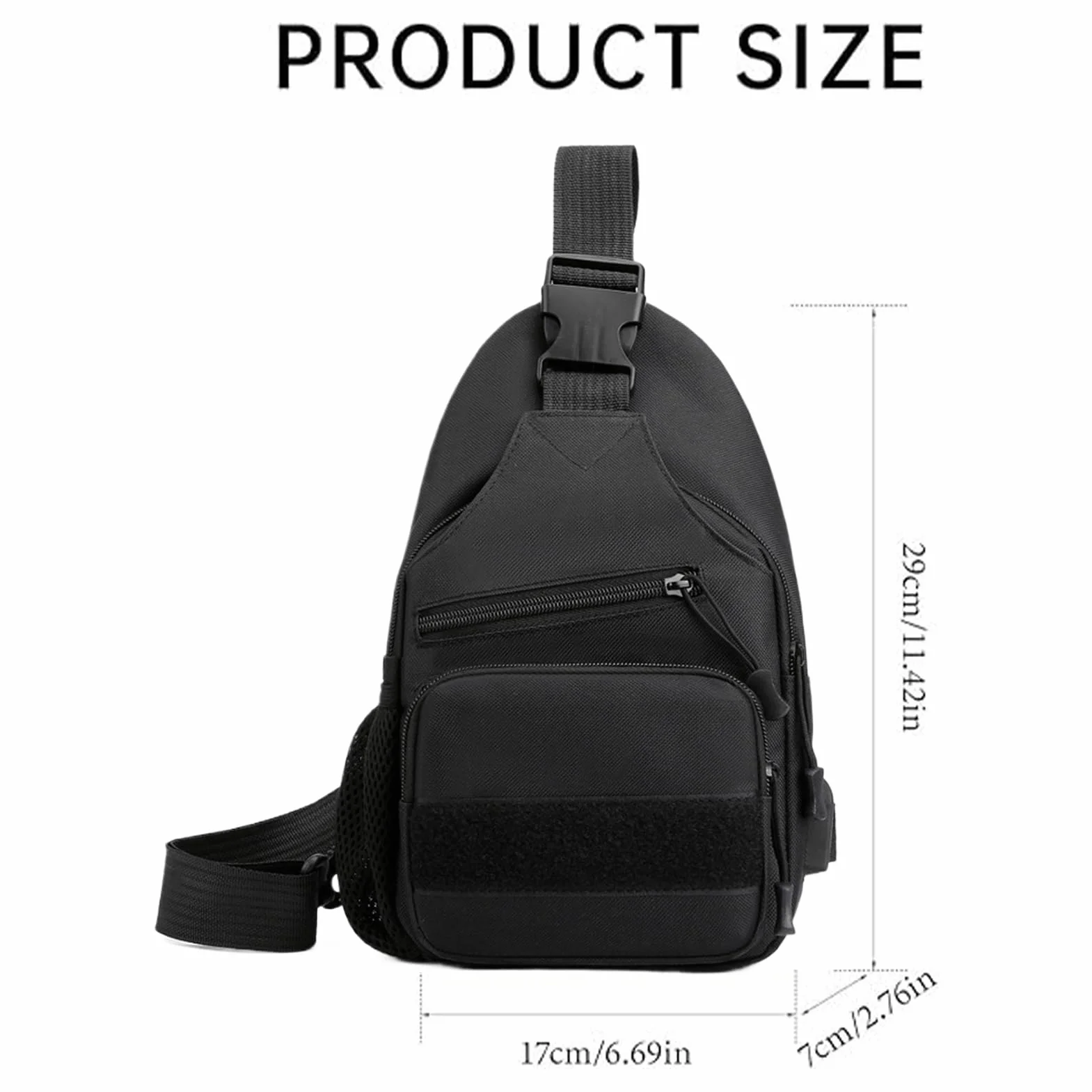 Small Sling Bag, Wear Resistant Single Shoulder, 11.42x6.69x2.76 Inch Messenger Pouch Practical Portable Chest Pack for Men and Women, Perfect for Hiking, Camping, Jogging, Cycling