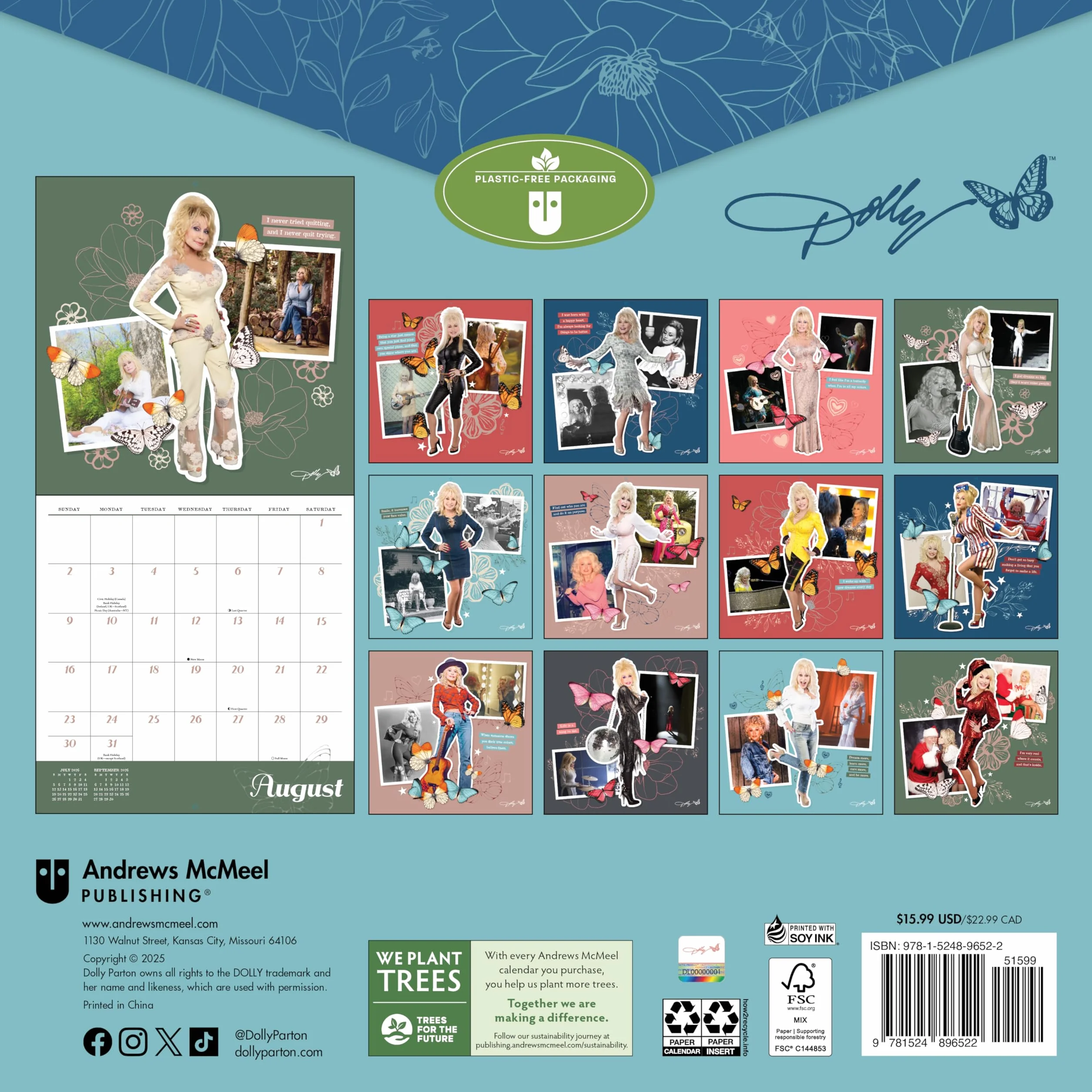 Dolly Parton 2026 Wall Calendar
