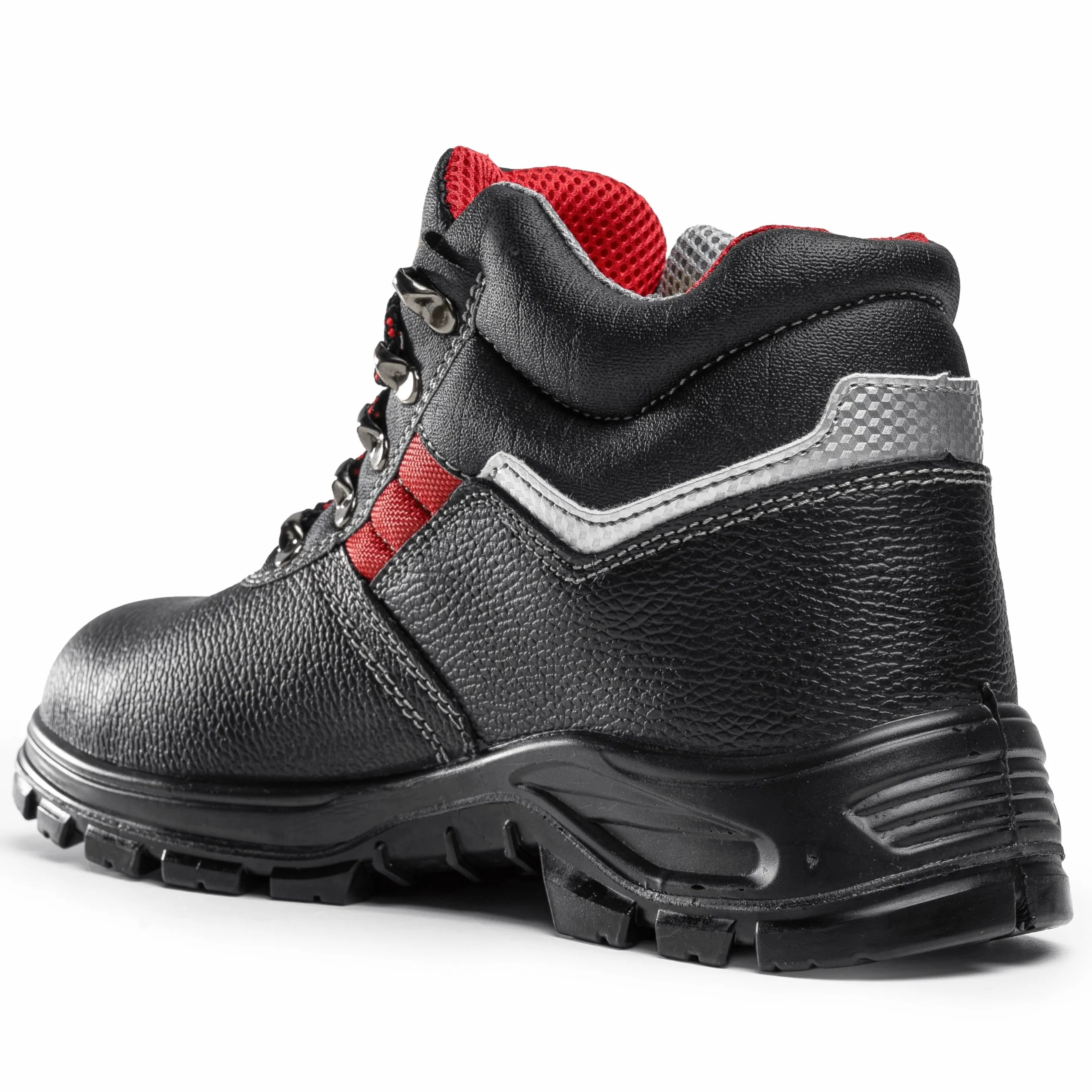 Black Hammer męskie buty ochronne skórzane S3 SRC czarne stalowe noski buty robocze za kostkę 5993