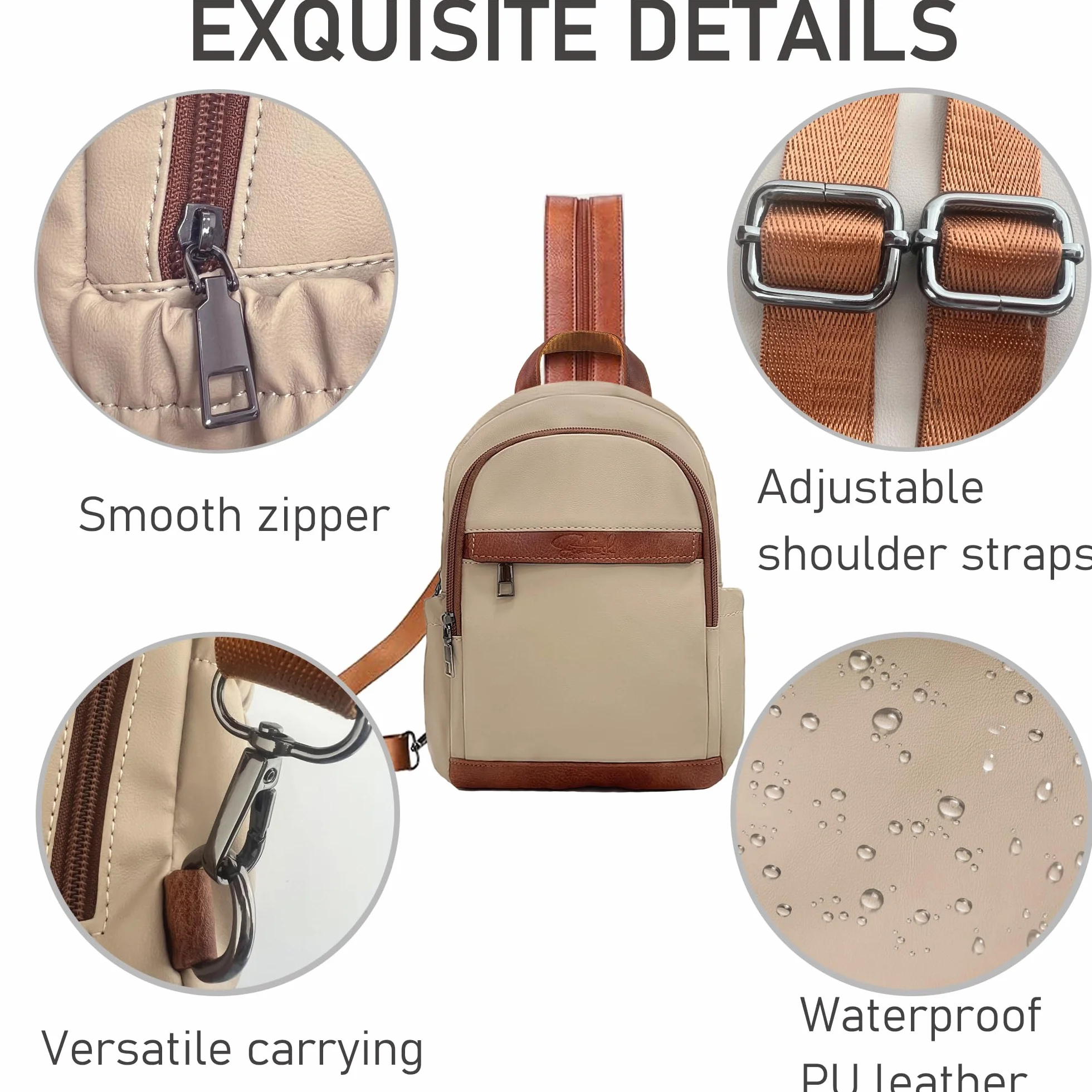 Mini plecak damski, mały – plecak miejski, torebka antykradzieżowa, wodoszczelny, elegancki plecak crossbody, plecak damski, na co dzień, na podróż, czas wolny, zakupy, do pracy