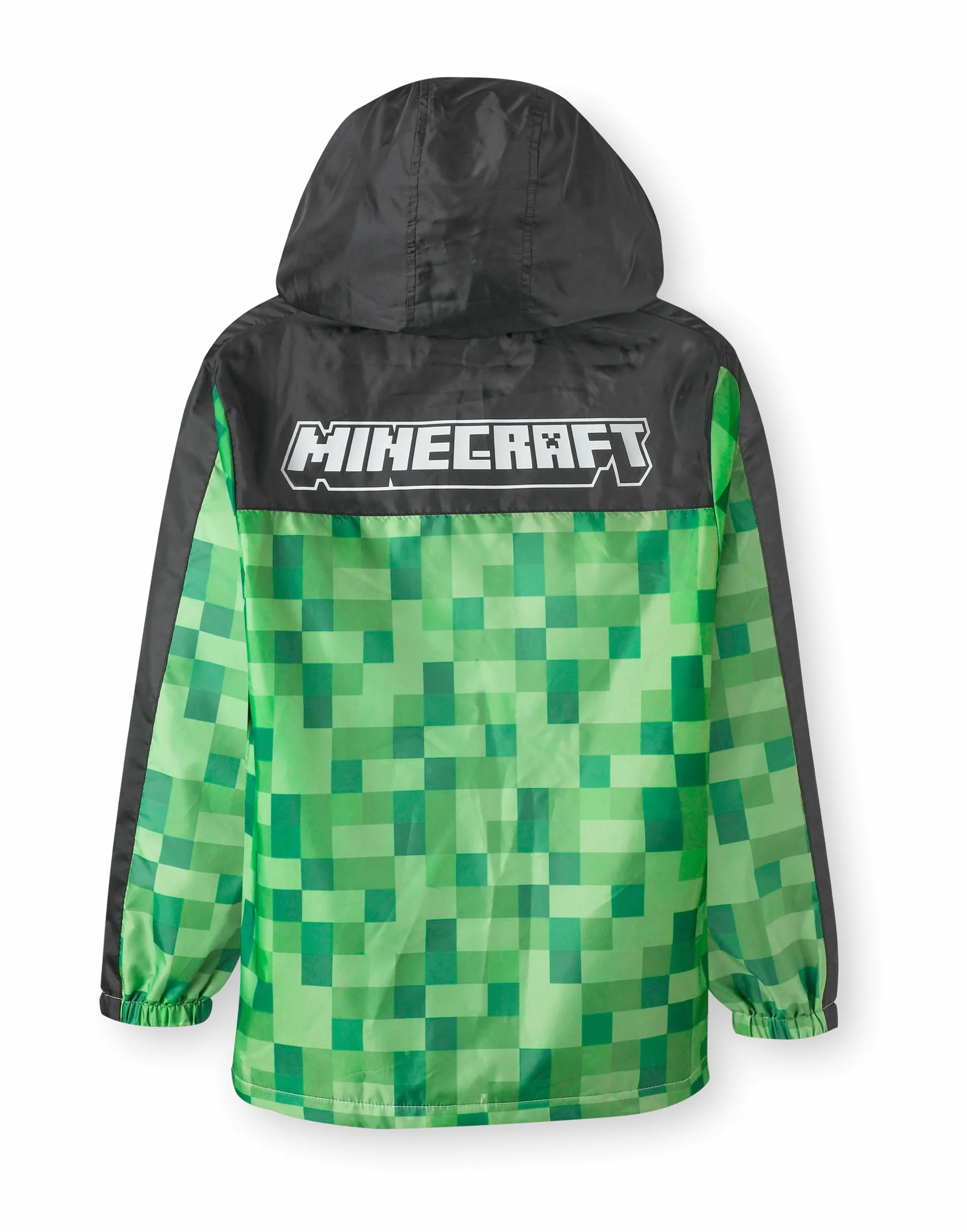 Minecraft Boys kurtka wodoodporna bluza z kapturem Creeper Fleece obszyty płaszcz przeciwdeszczowy