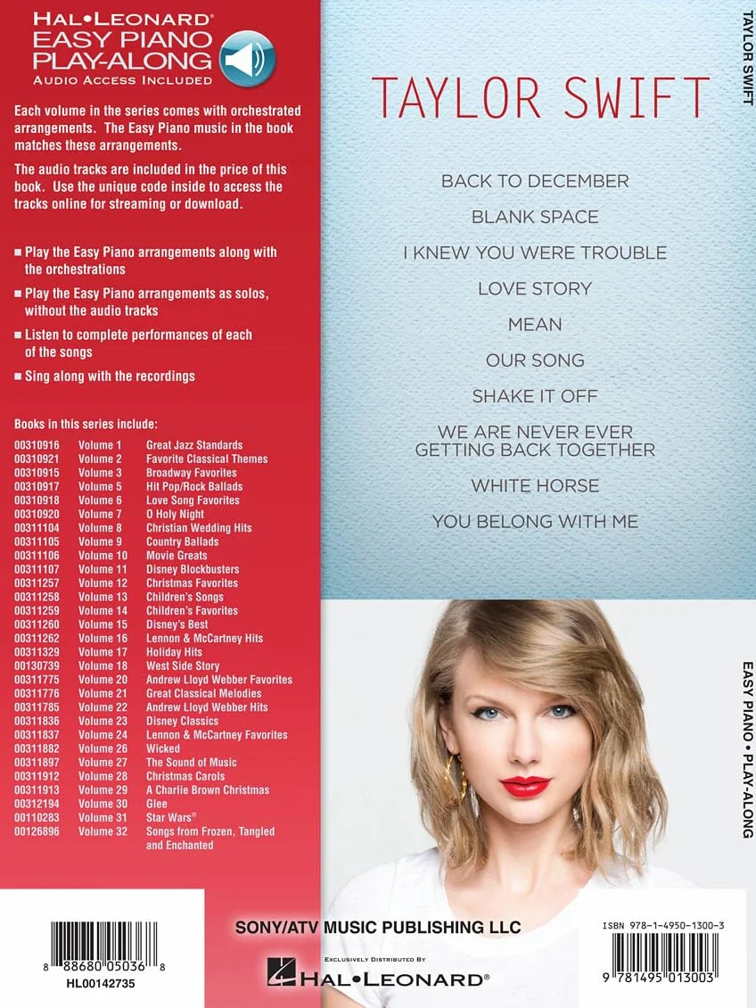 Taylor swift easy piano play-along - recueil + enregistrements en ligne: Easy Piano Play-Along Volume 19