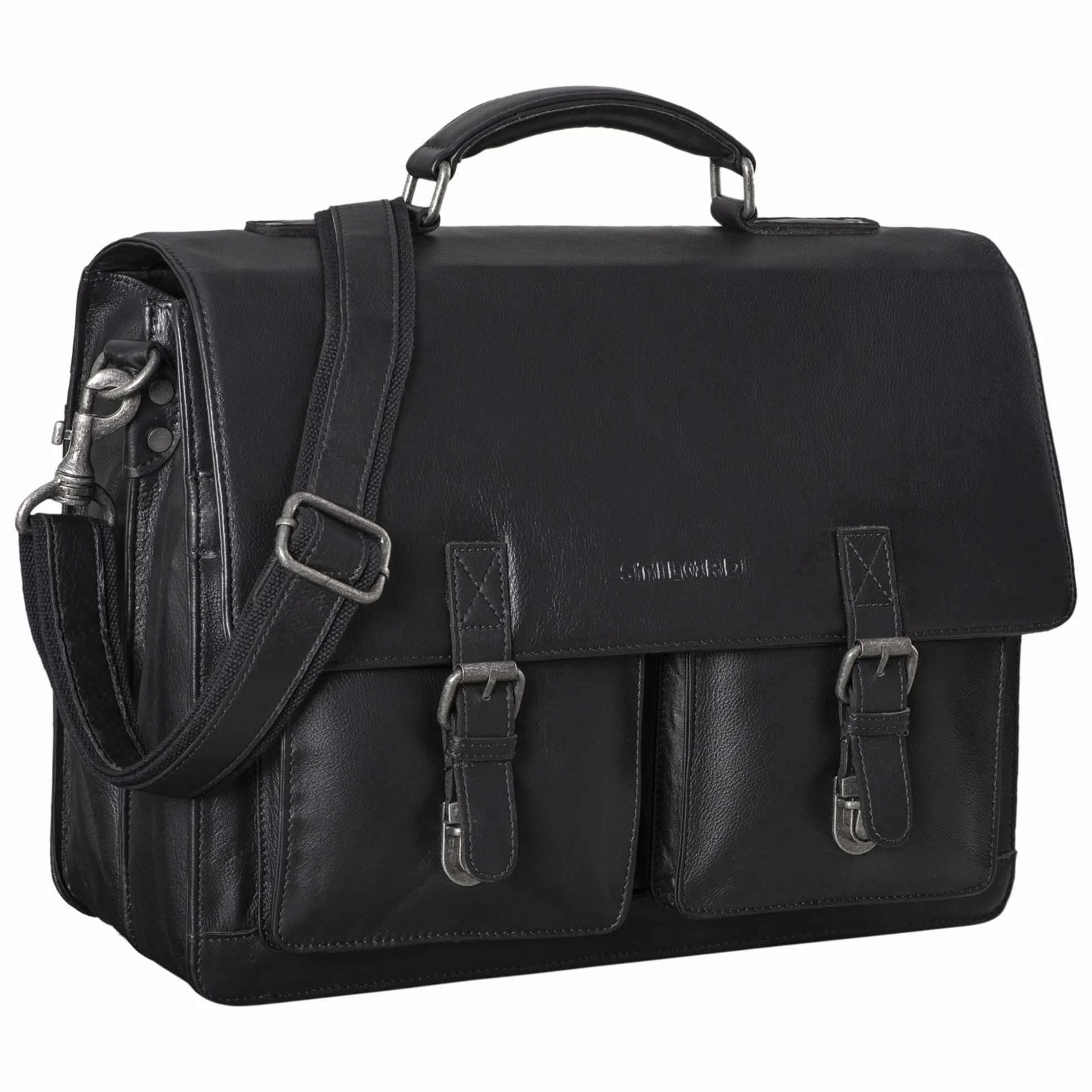 STILORD "Clarence" Skórzana torba biznesowa dla mężczyzn Vintage Briefcase Duża torba na ramię na laptopa 15,6 cala i szerokość teczki DIN A4 Wózek Możliwość dołączenia Kolor:zamora - brązowy