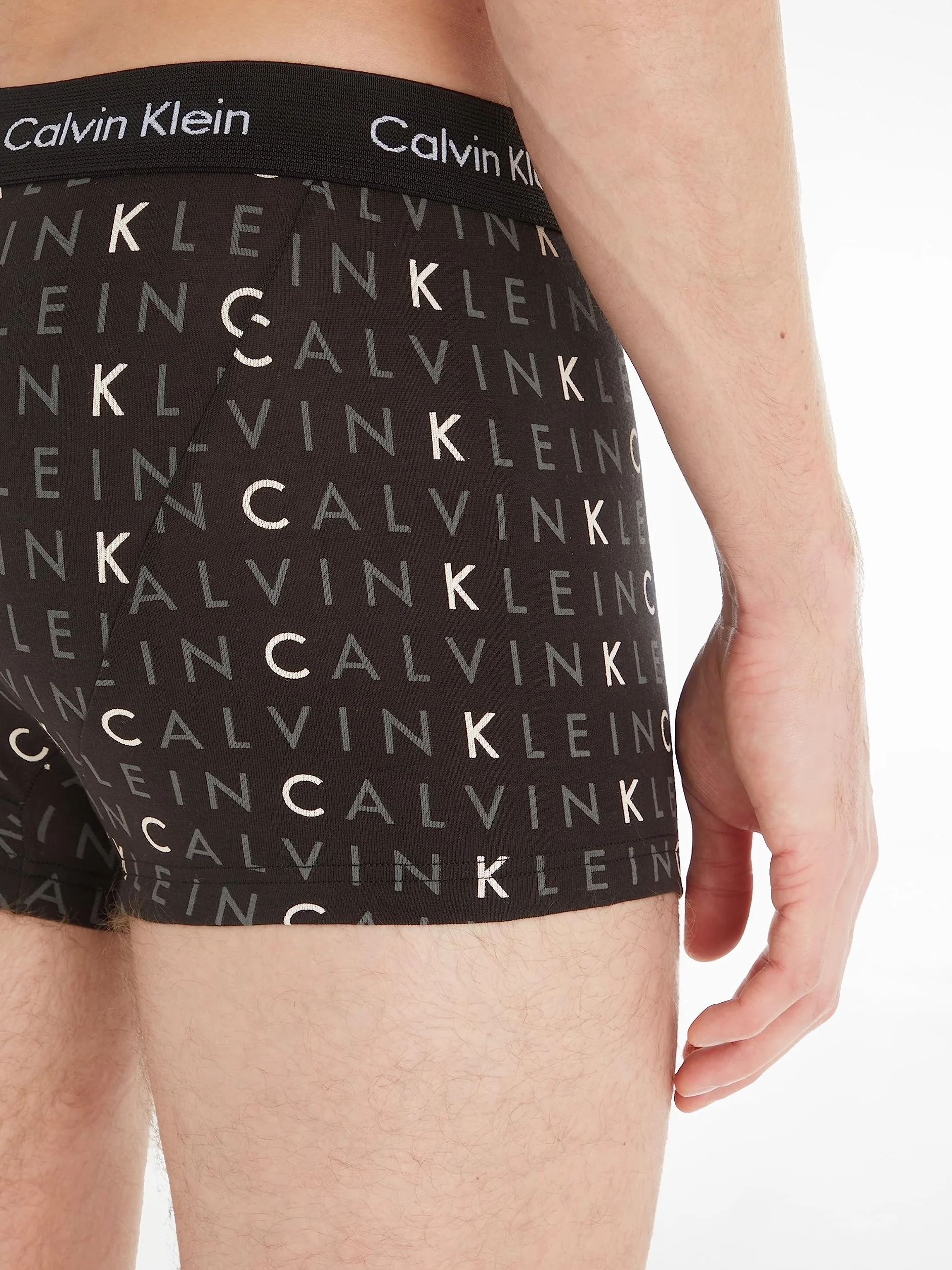 Calvin Klein 3P Low Rise Trunk Bokserki (szorty) Mężczyźni, Czarny/szary Heather/Subdued Logo, L