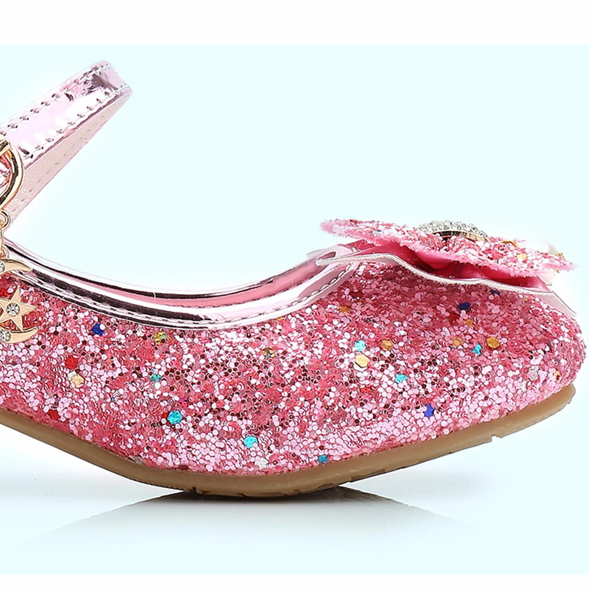 Bestgift Dziewczęce wysokie obcasy buty księżniczki pojedyncze buty kryształowe buty
