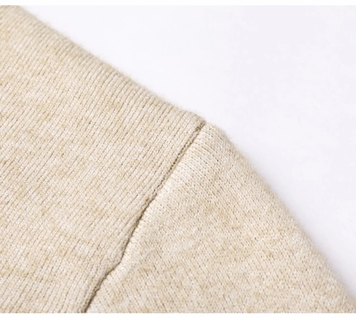 Męski sweter z półgolfem w jednolitym kolorze, męski sweter Basic Slim Fit, męski sweter z długim rękawem na co dzień z dzianiny