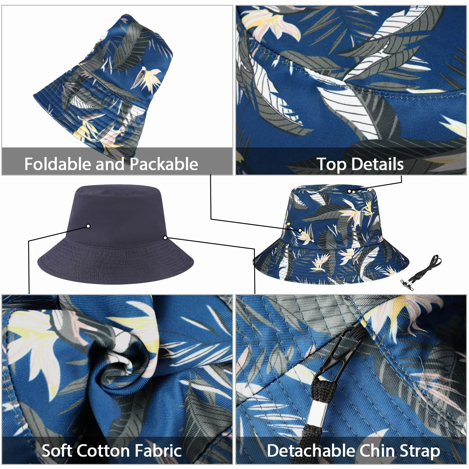 XX-duży dwustronny kapelusz typu bucket unisex, modny nadruk duży rozmiar bawełniany letni kapelusz przeciwsłoneczny kapelusz wędkarski, ochrona przed promieniowaniem UV, lekka czapka plażowa