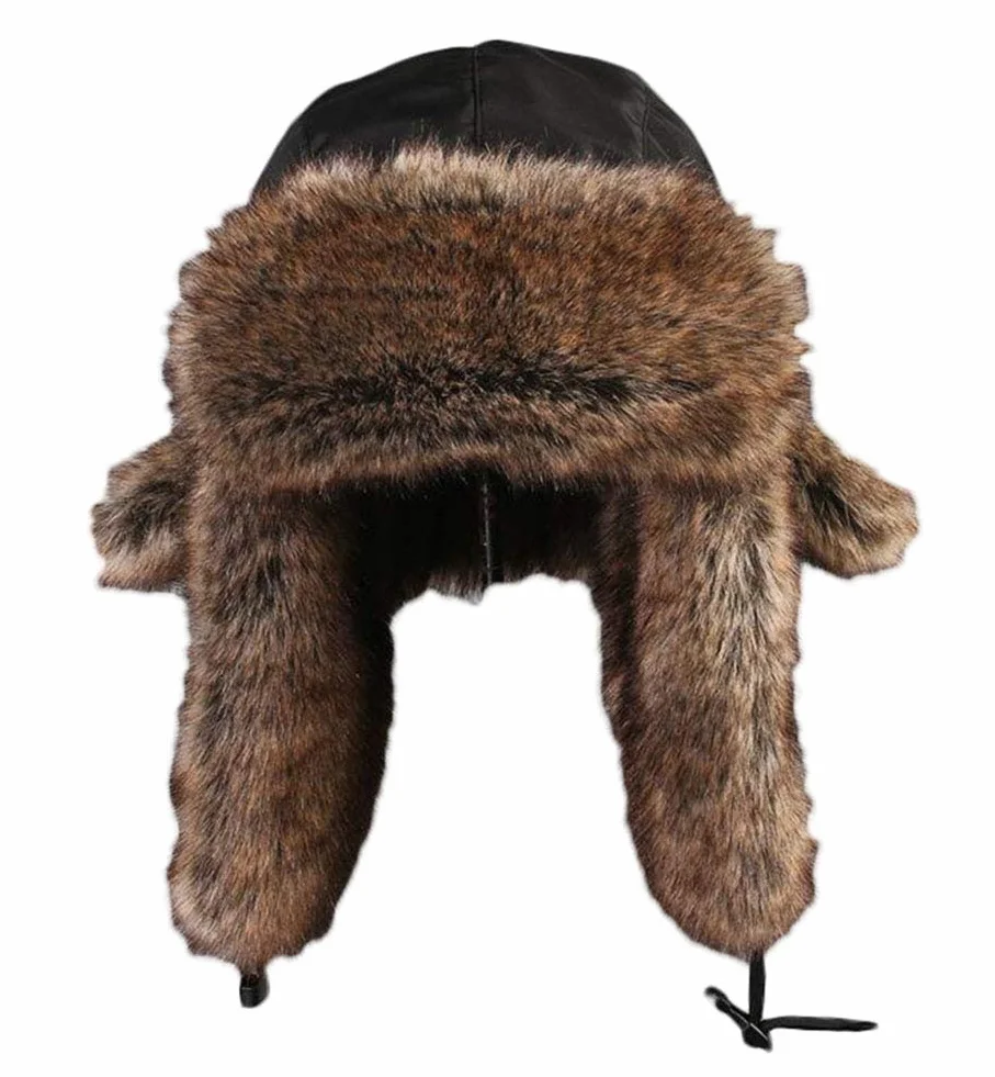 Insun Unisex czapka lotnicza zimowa, pilotka, ciepła czapka ze sztucznym futrem, ochrona uszu, bomber