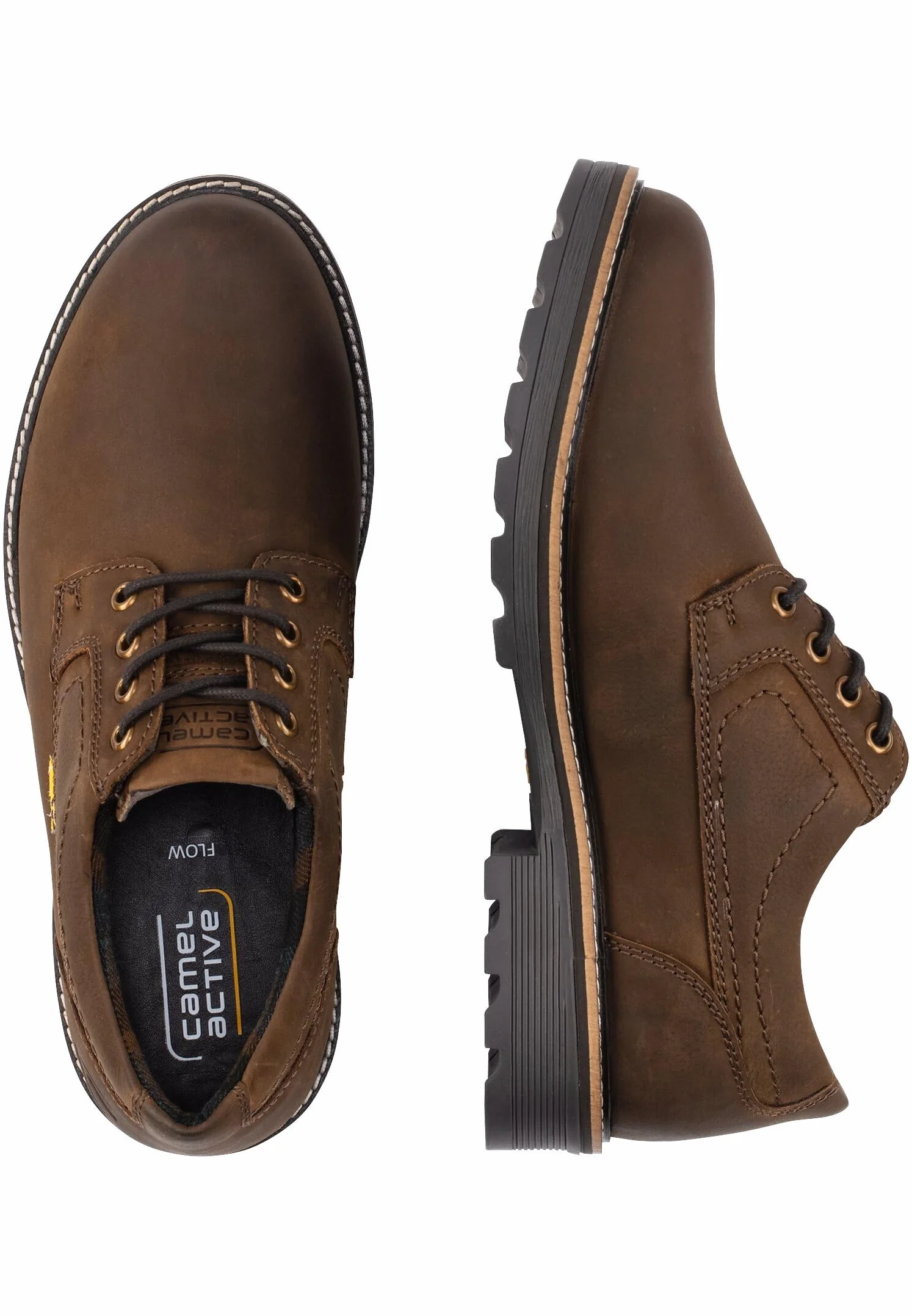 camel active Flow Oxford męskie buty sznurowane z prawdziwej skóry