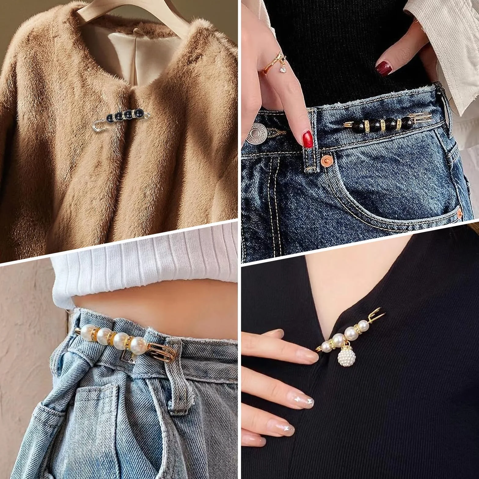 10 sztuk broszek ze sztucznych pereł, dla kobiet i dziewcząt, dekoracja, broszka ze strasami, do swetra, szalika, agrafki do koszulek, sukienek, spodni, Sztuczna perła