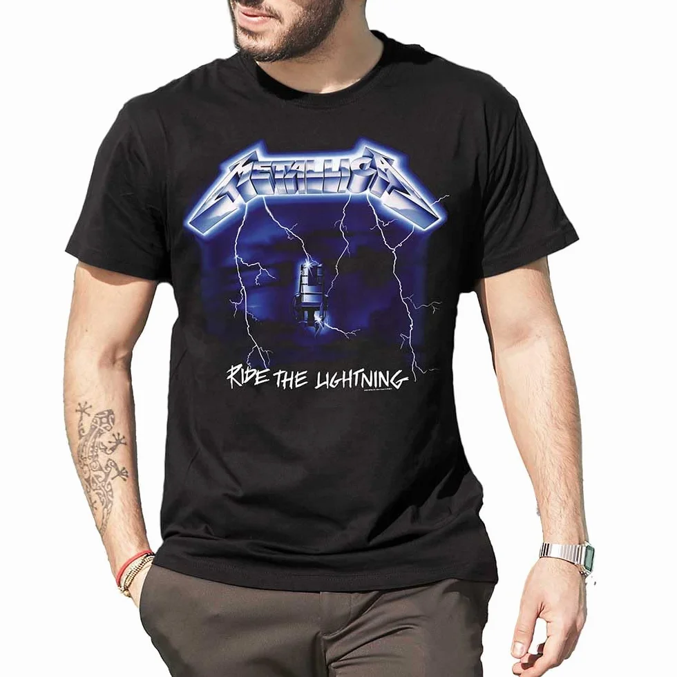 Metallica Koszulka Ride The Lightning. Oficjalna koszulka rockowa z zespołu Heavy Metal. Unisex Dorosły chłopiec