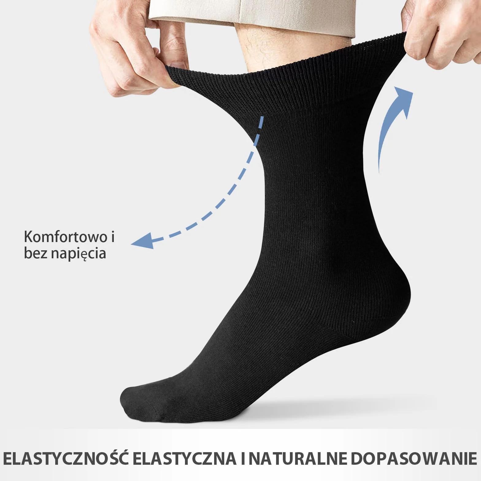 Fullluwaa 12 par skarpetek uniseks, męskie, miękkie, bawełniane, czarne, długie skarpety robocze