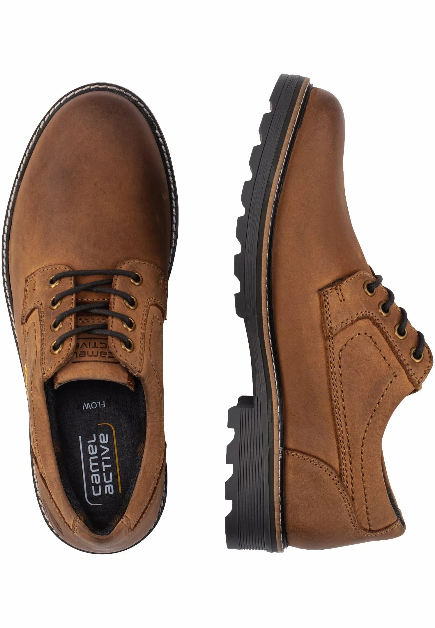 camel active Flow Oxford męskie buty sznurowane z prawdziwej skóry