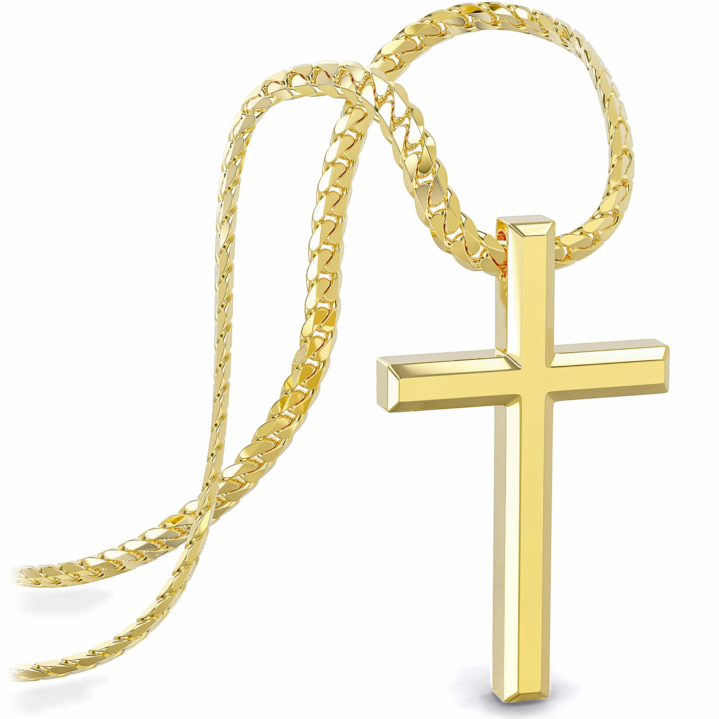 SERASAR Naszyjnik Premium dla Mężczyzn [Faith] | Nierdzewna Stal Chirurgiczna 316L | Wodoodporny | Solidny Łańcuszek Krawatowy | Bezpieczne Zapięcie | Trzy Kolory | Zestawie Pudełko Jubilerskie